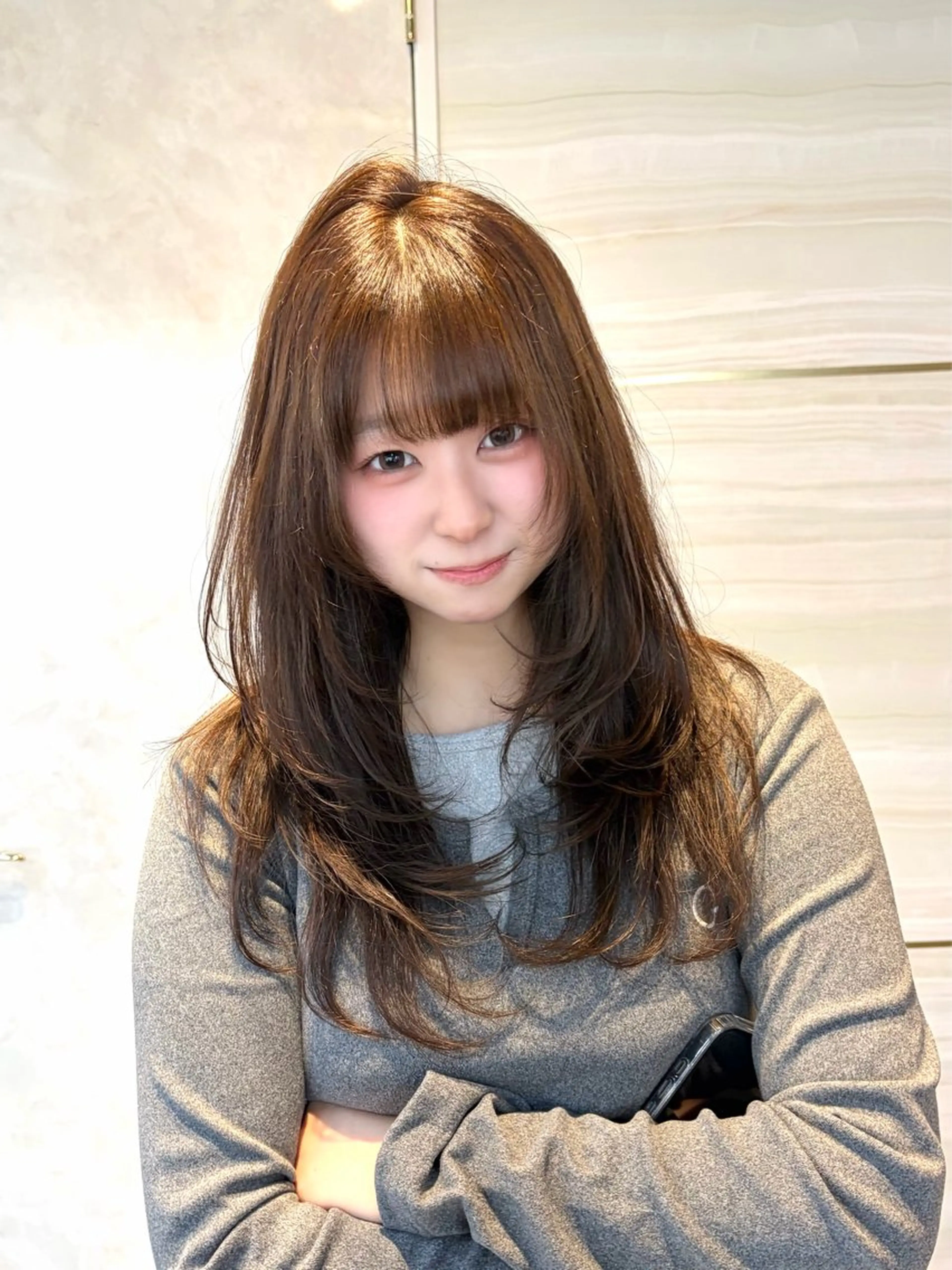ロング カラー カット ヘアカラー トリートメント 🩶鈴木茉奈🩶艶髪 /透明感/暖色カラーのヘアスタイル