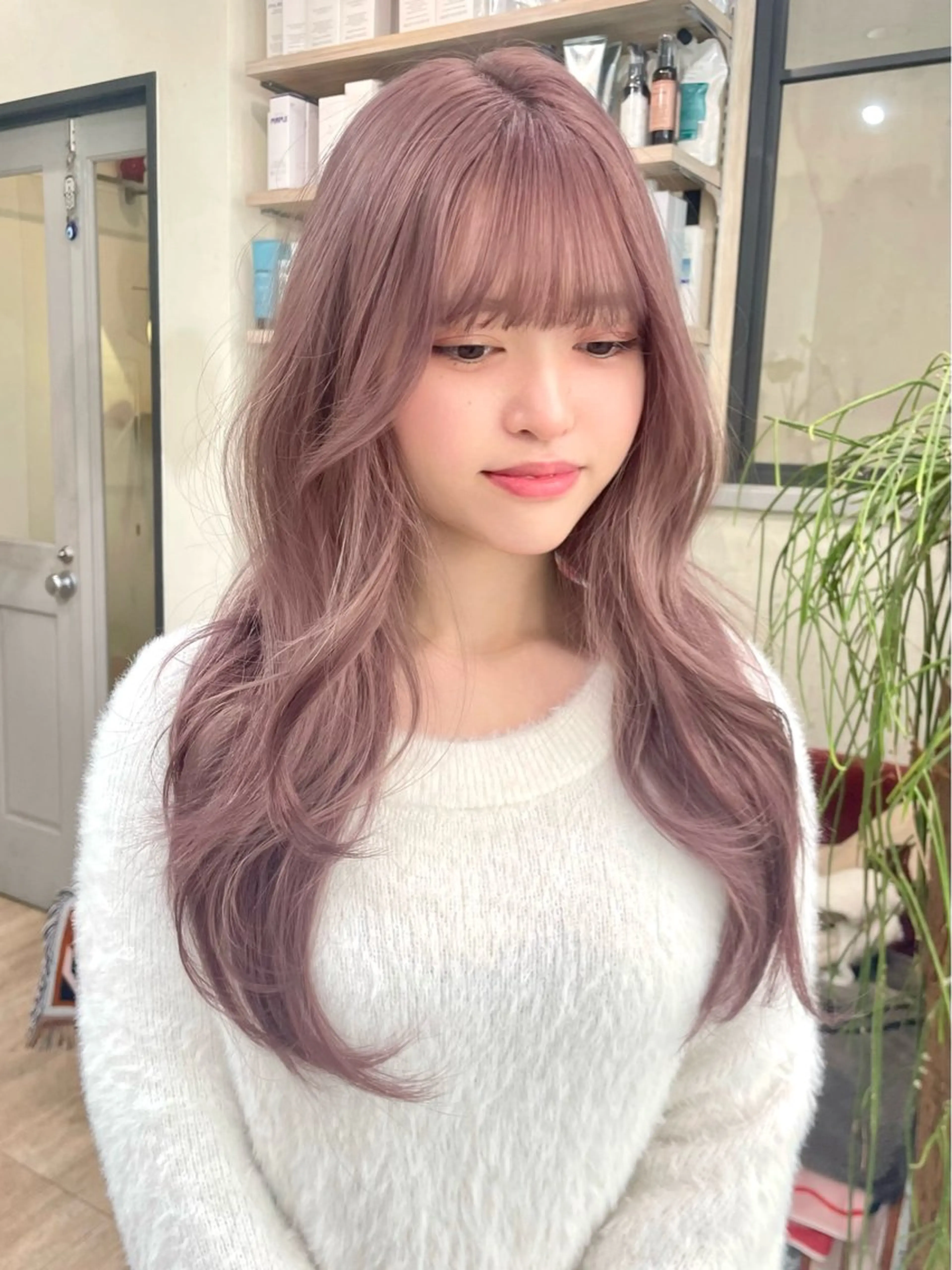 ロング カラー カット ヘアカラー トリートメント カノン/透明感カラー /酸性ストレートのヘアスタイル