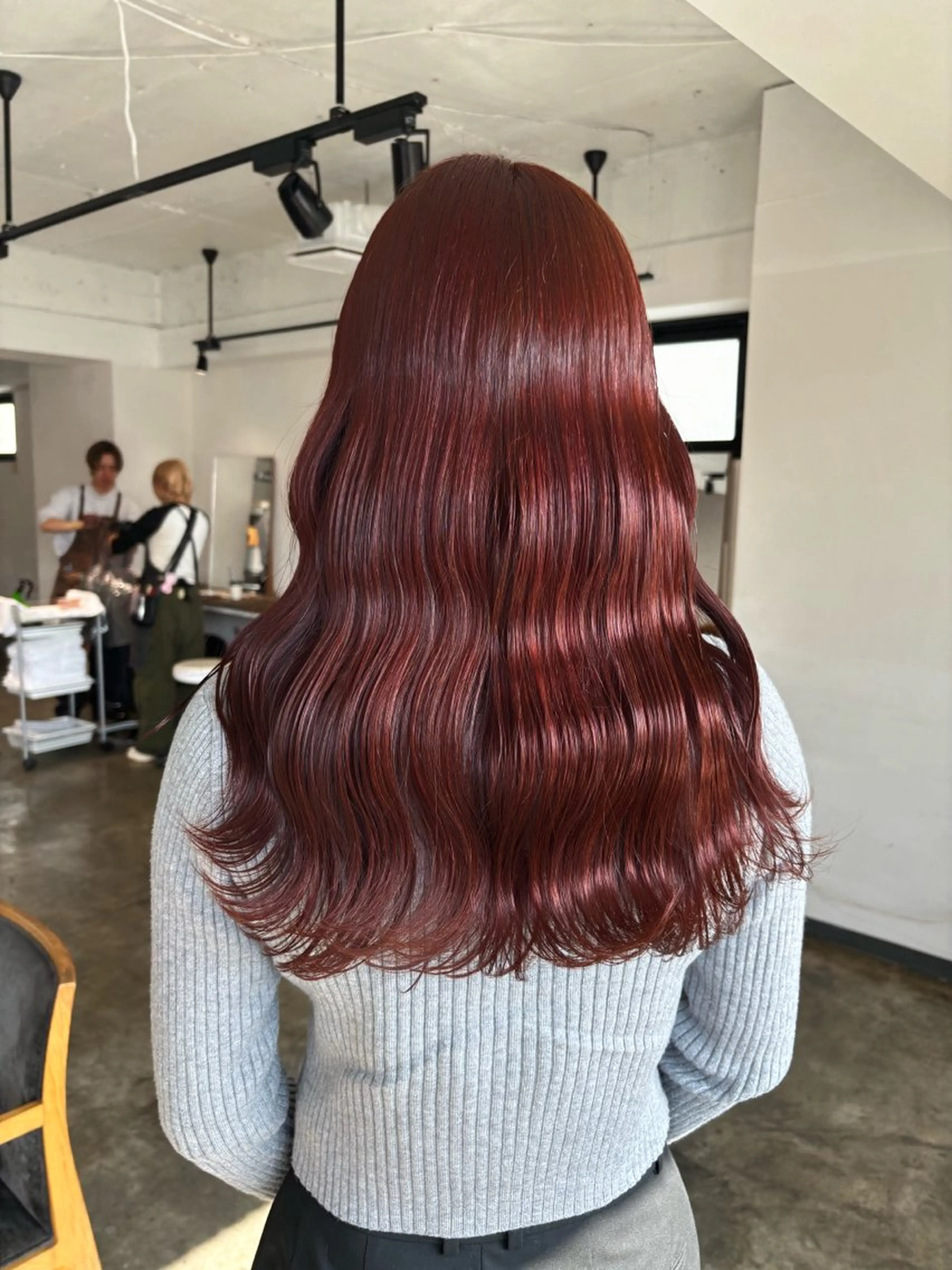 ロング カラー ボルドーカラー カシス ピンクカラー レッドカラー 暖色カラー🍒 ケアブリーチ/akiのヘアスタイル