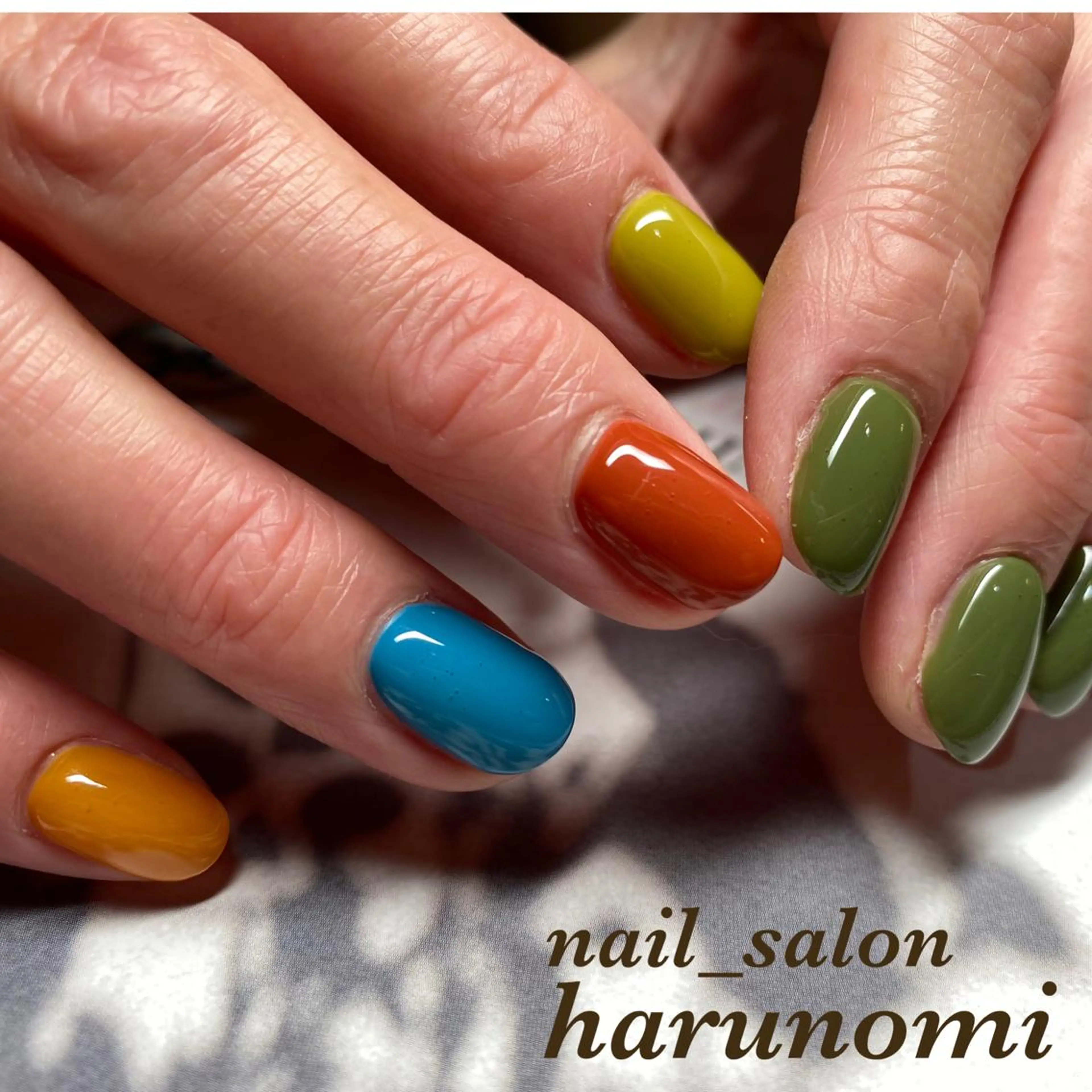 ネイル ブルー グリーン nailroom harunomiのネイルデザイン