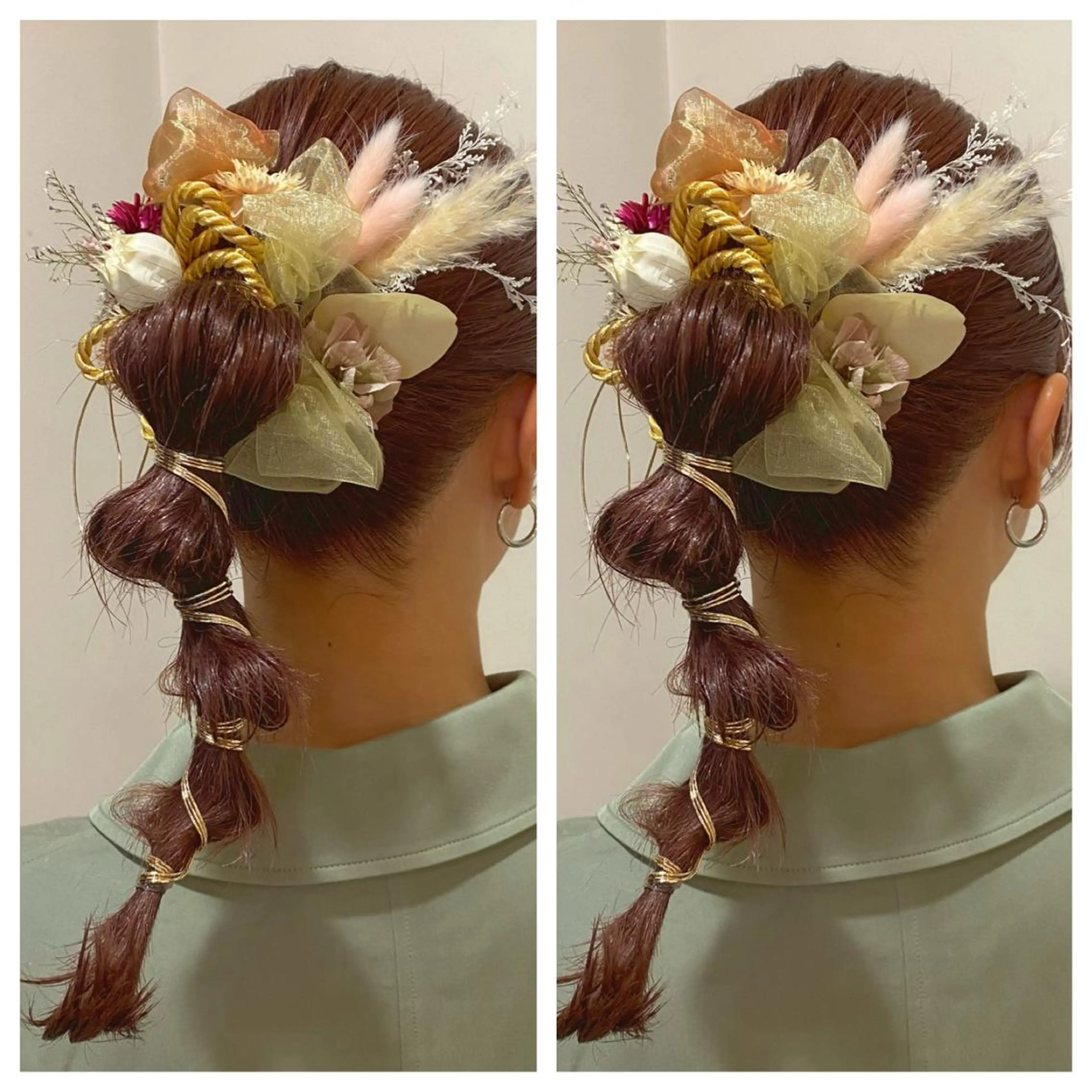 ヘアアレンジ 着付け 顔まわり🤍小顔 カット🤍みさきのヘアスタイル