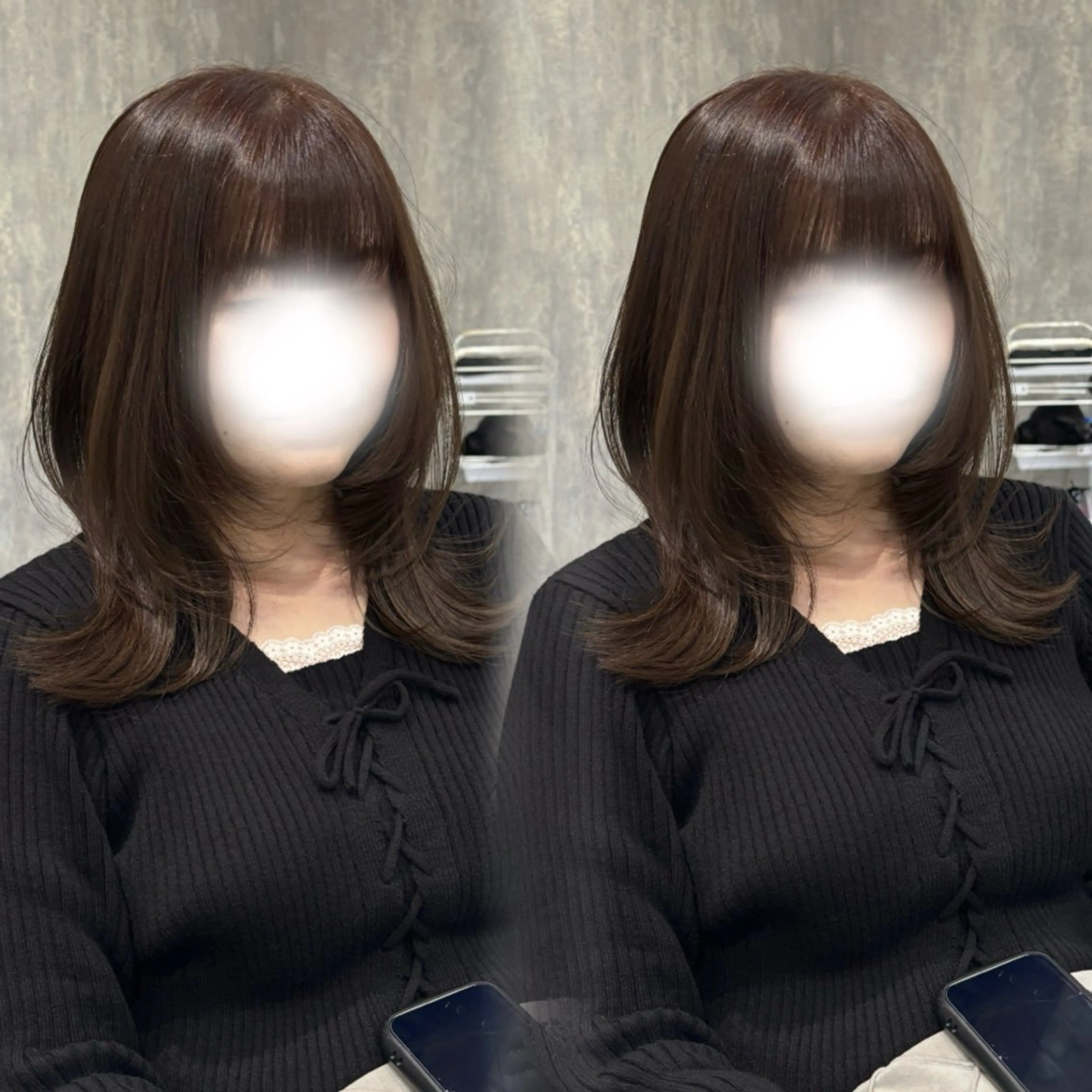 セミロング カラー ヘアアレンジ カット ヘアカラー トリートメント kei/透明感カラー /ベージュ/インナーのヘアスタイル