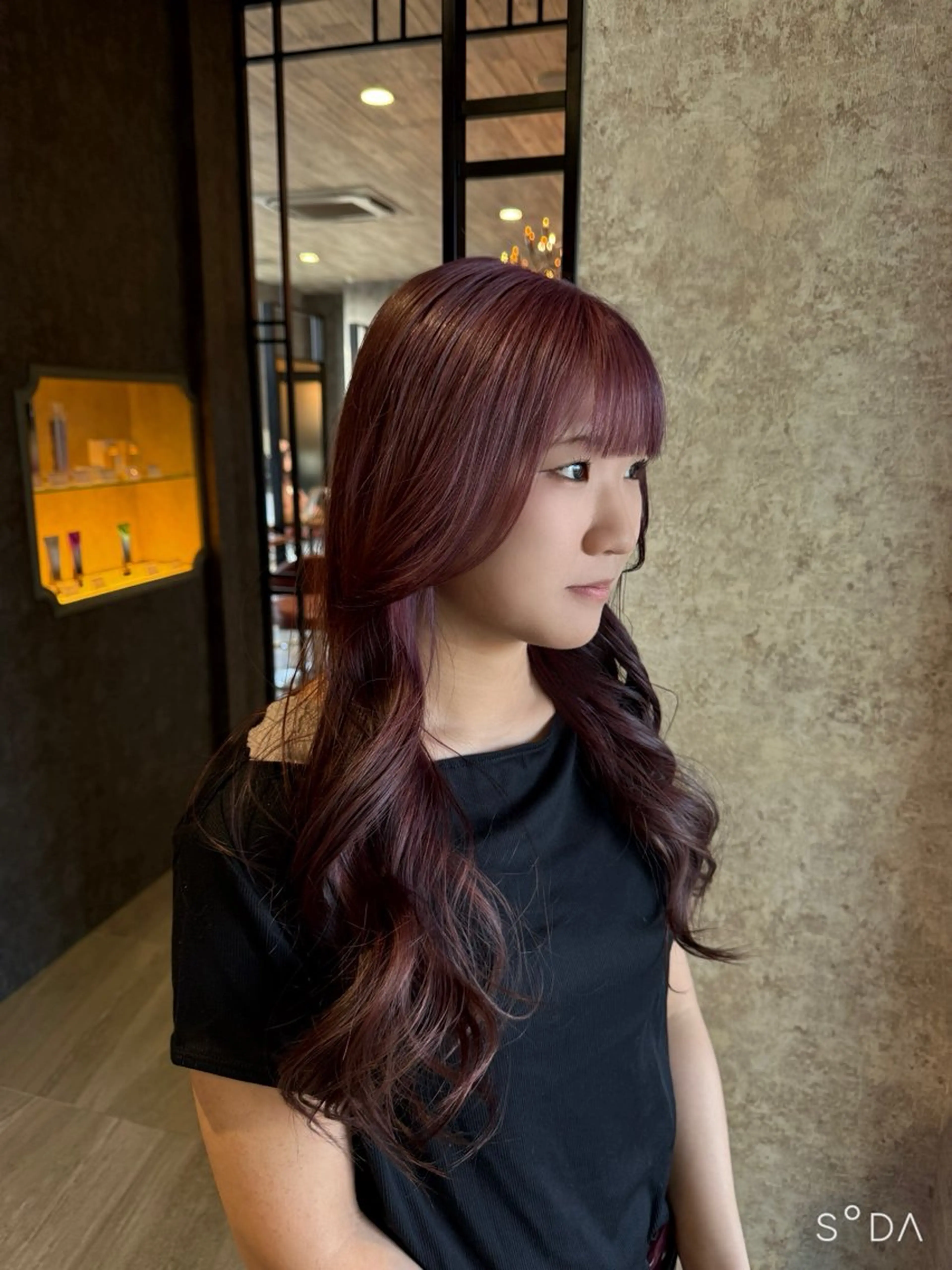 ロング カラー ブリーチ ピンクカラー カット ヘアカラー トリートメント earth尾形美穂 🫧髪質改善縮毛🫧のヘアスタイル