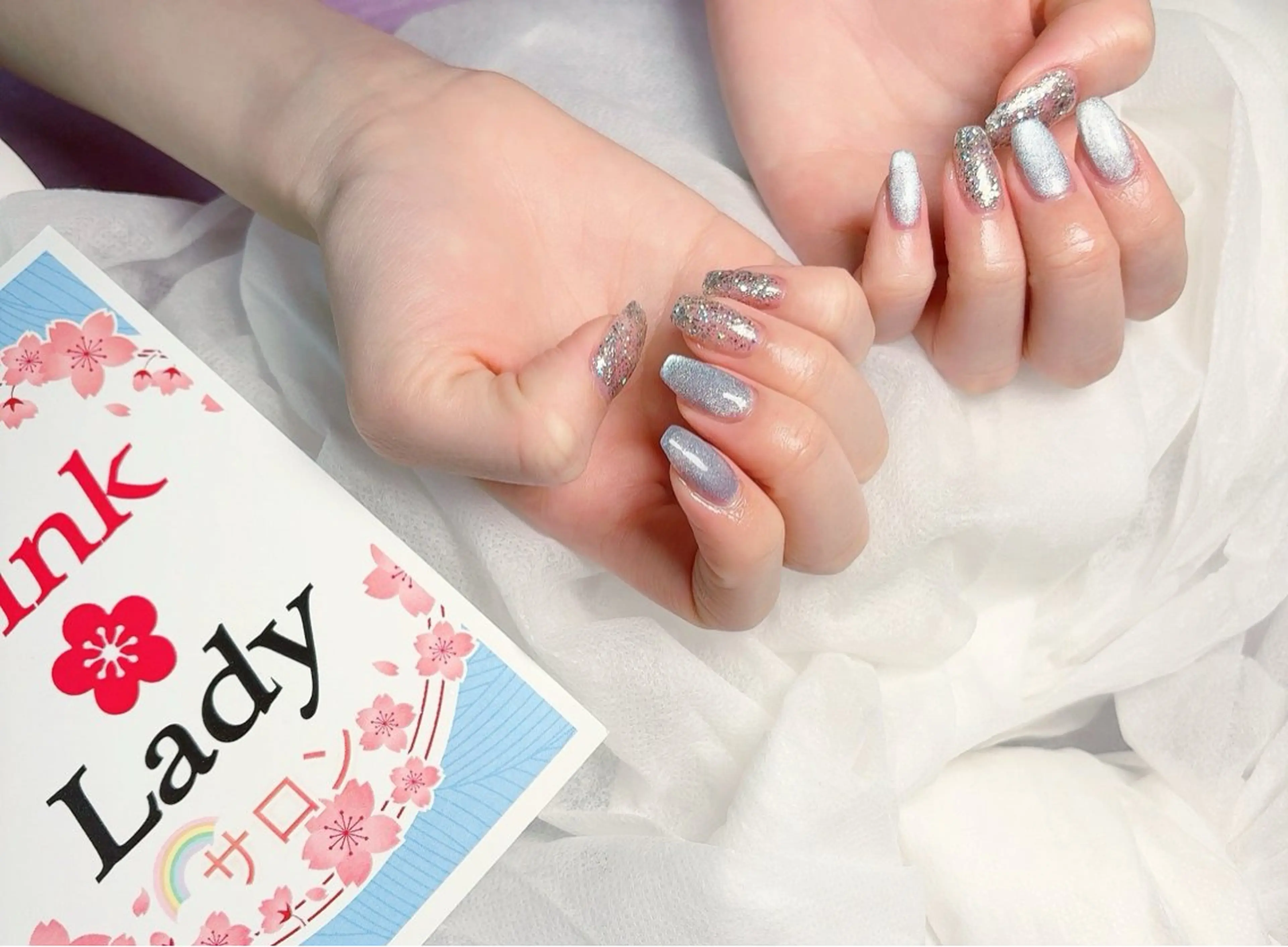 ネイル ラメ(グリッター) マグネットネイル べ にのネイルデザイン