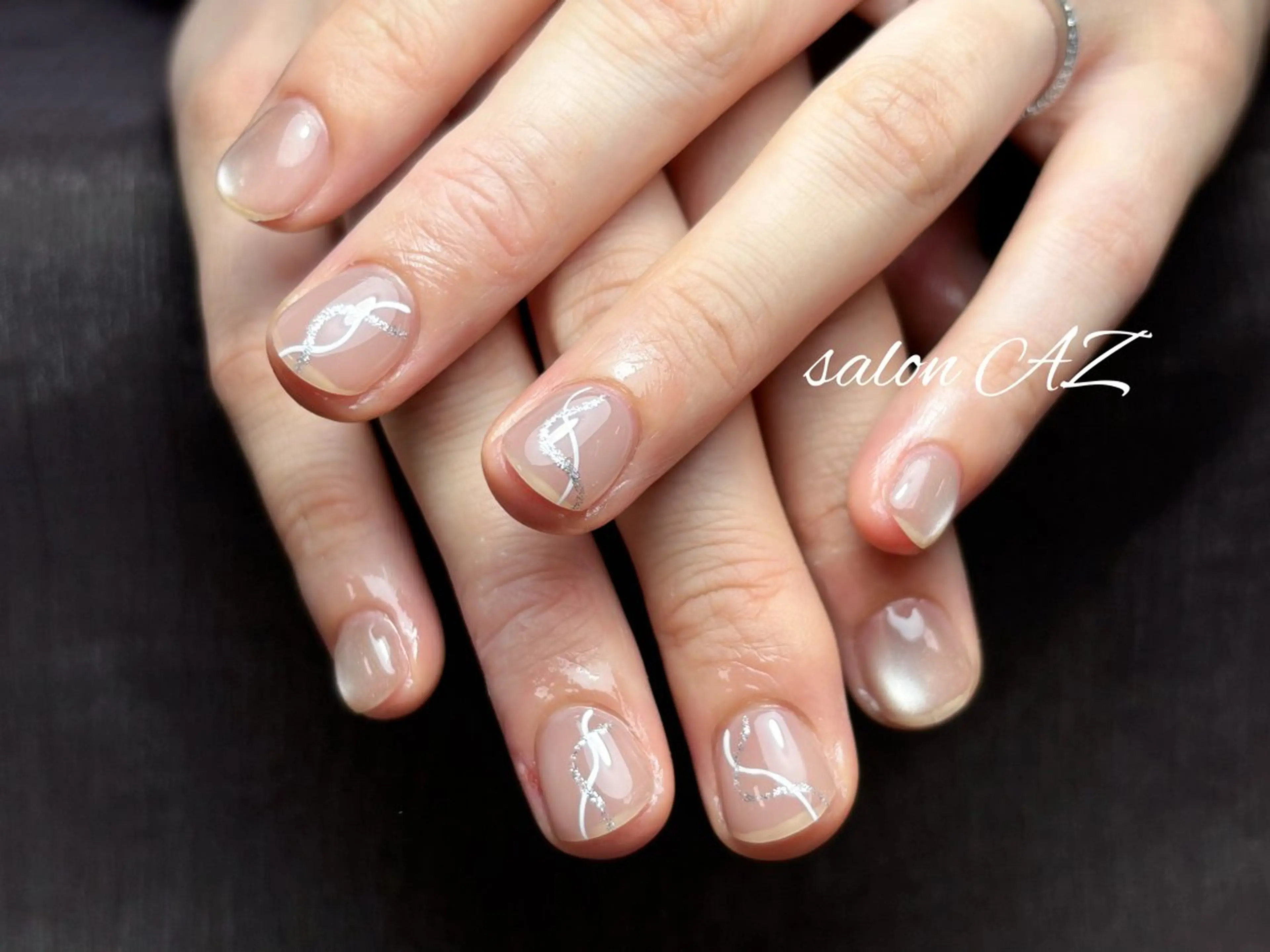 ネイル アートネイル 長さ出し フットネイル フレンチネイル ジェルネイル salon AZのネイルデザイン