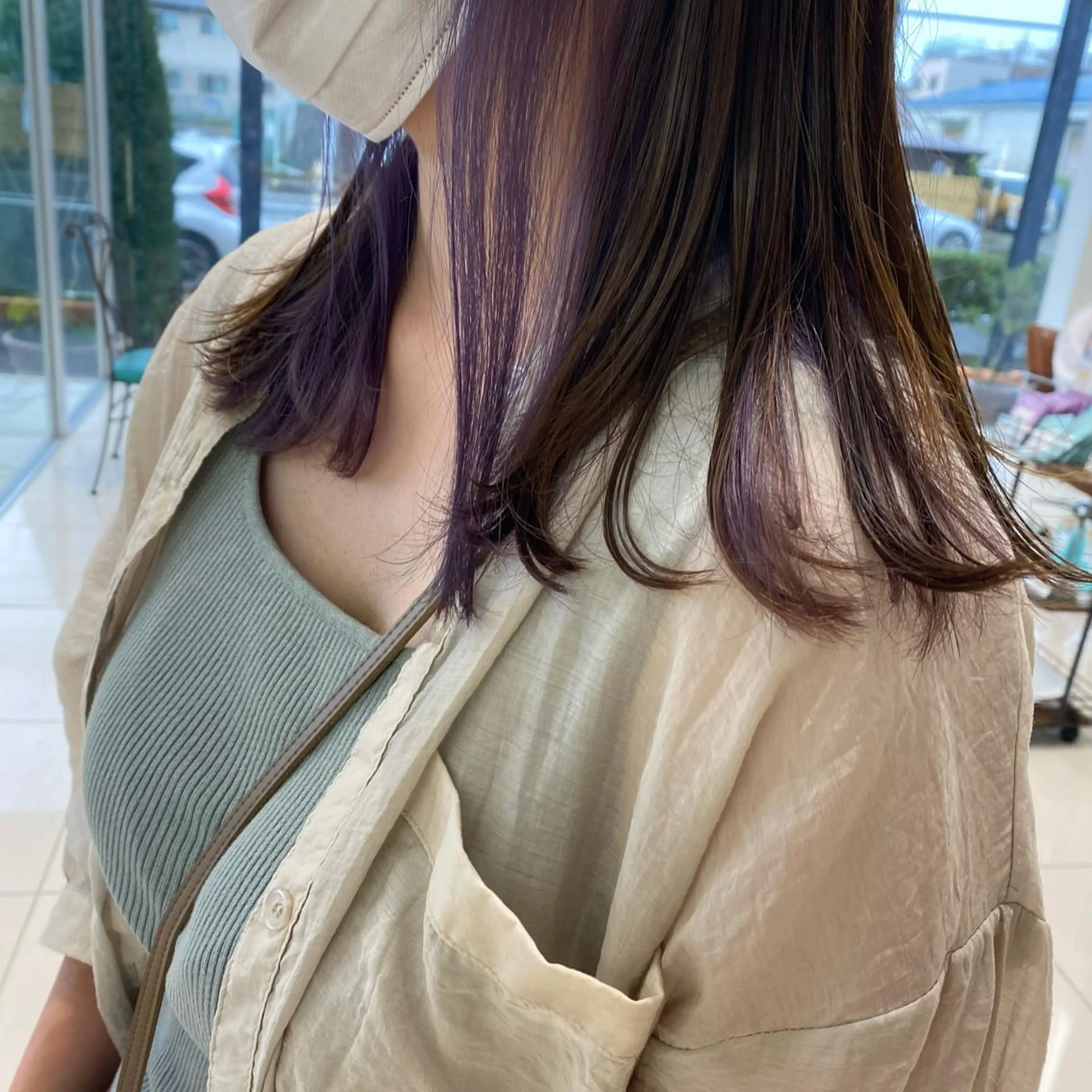 セミロング カラー 髪質改善🫧ベージュ 椙山 響のヘアスタイル