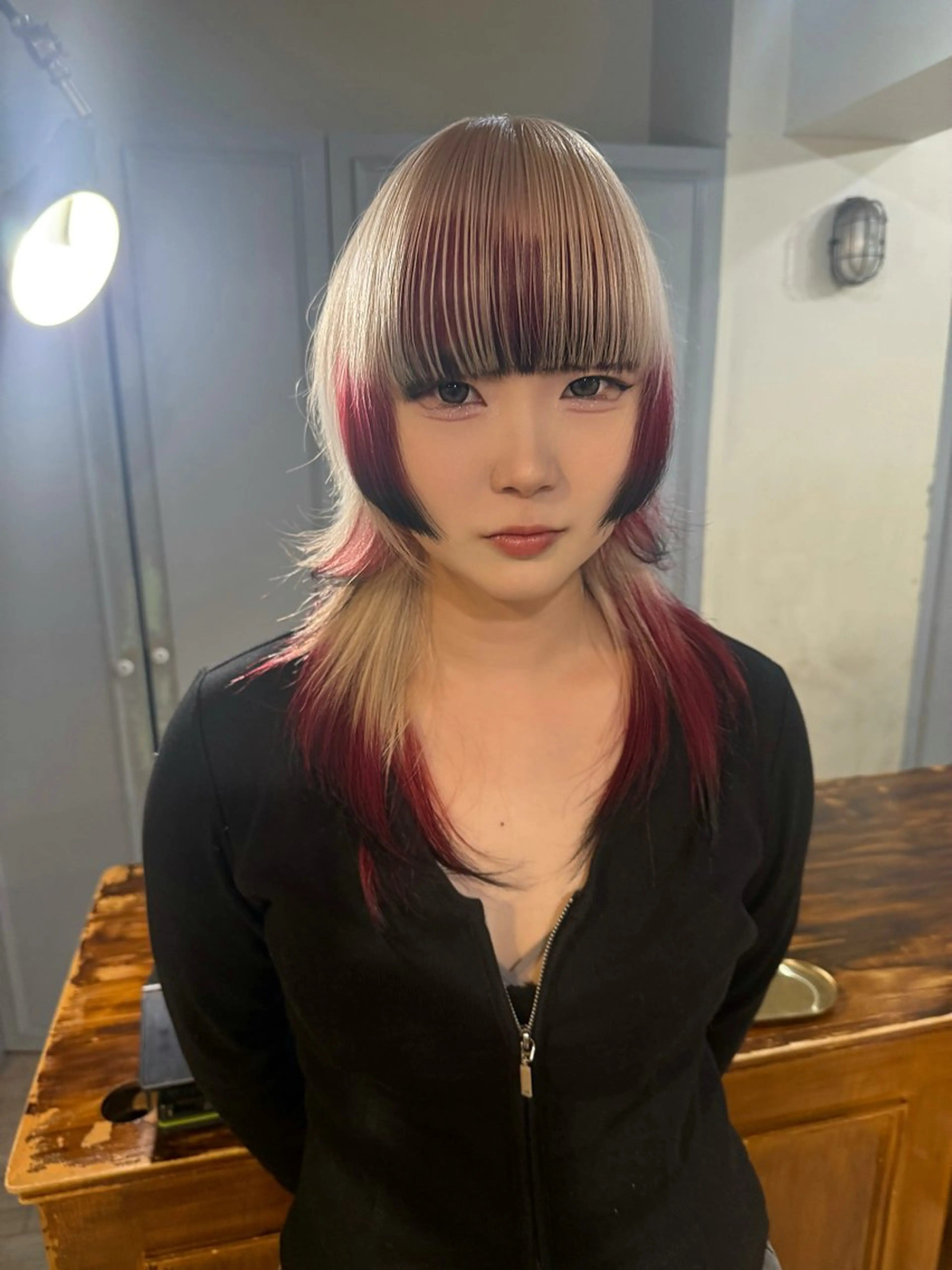 セミロング カラー デザインカラー デザインカット ウルフカット ヘアカラー トリートメント 🌈デザインヘア職人 Kaede🌈のヘアスタイル