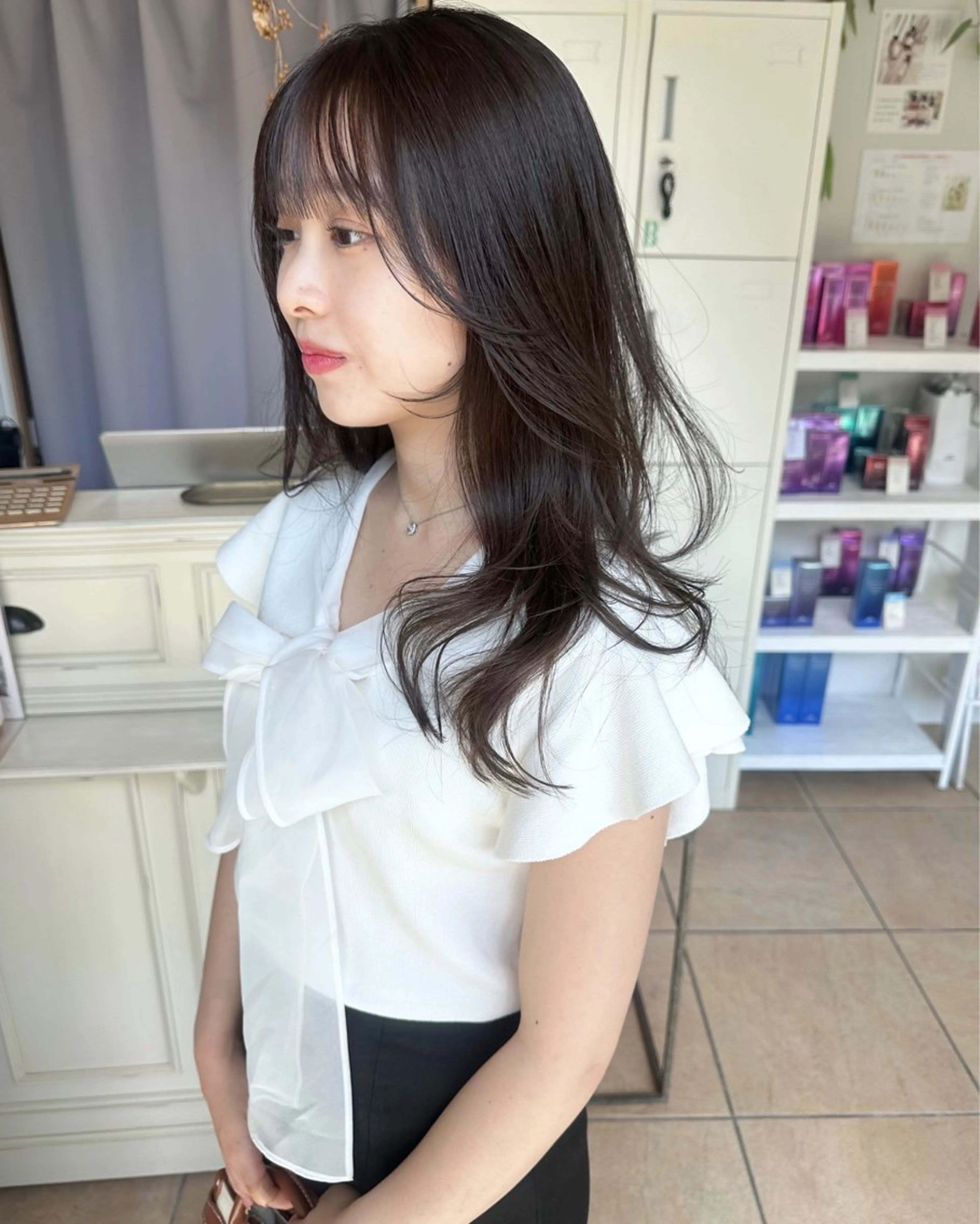 ロング カット ヘアカラー トリートメント ＨＩ ROのヘアスタイル