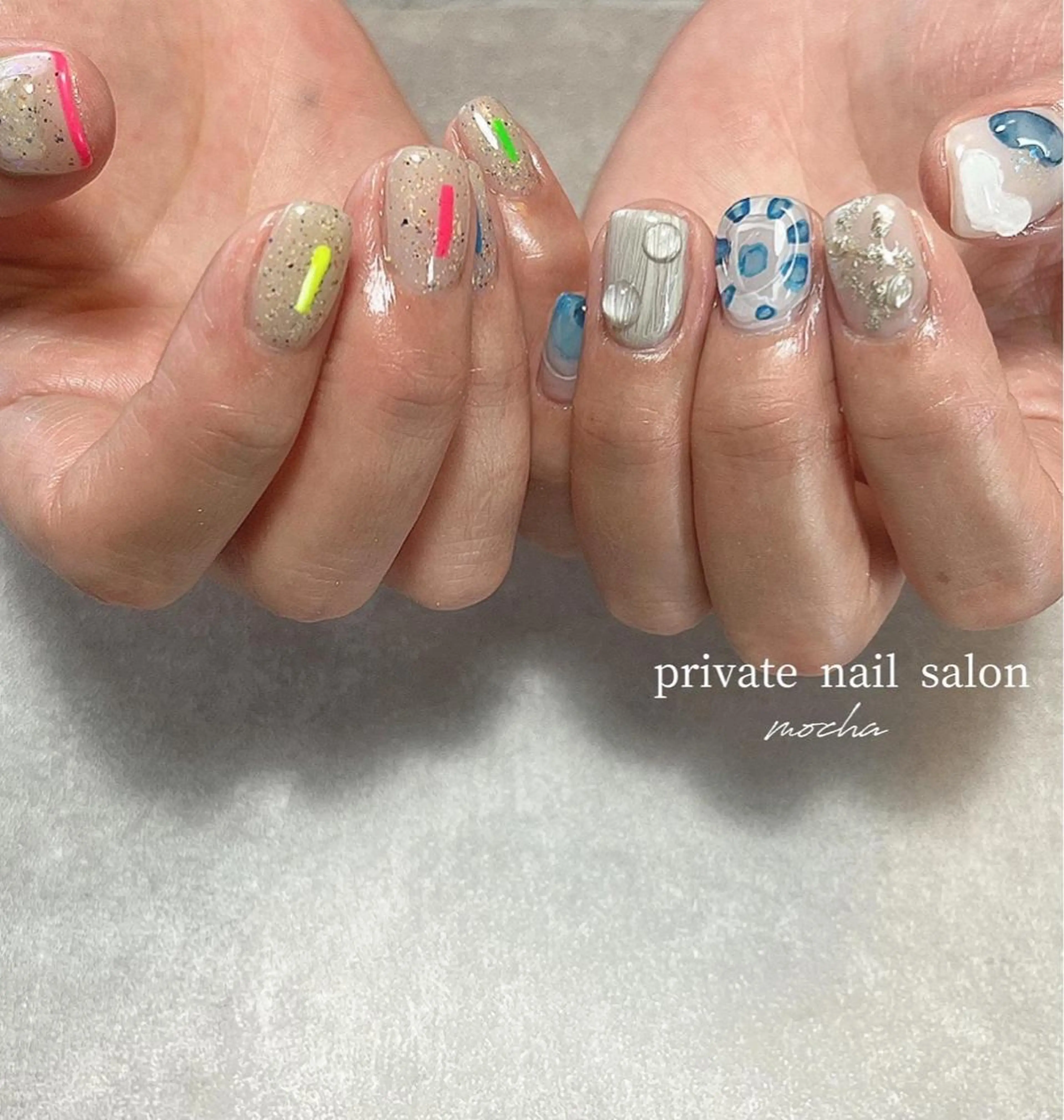 ネイル カジュアル チークネイル フレンチネイル ジェルネイル マグネットネイル ハンドネイル mocha nailのネイルデザイン