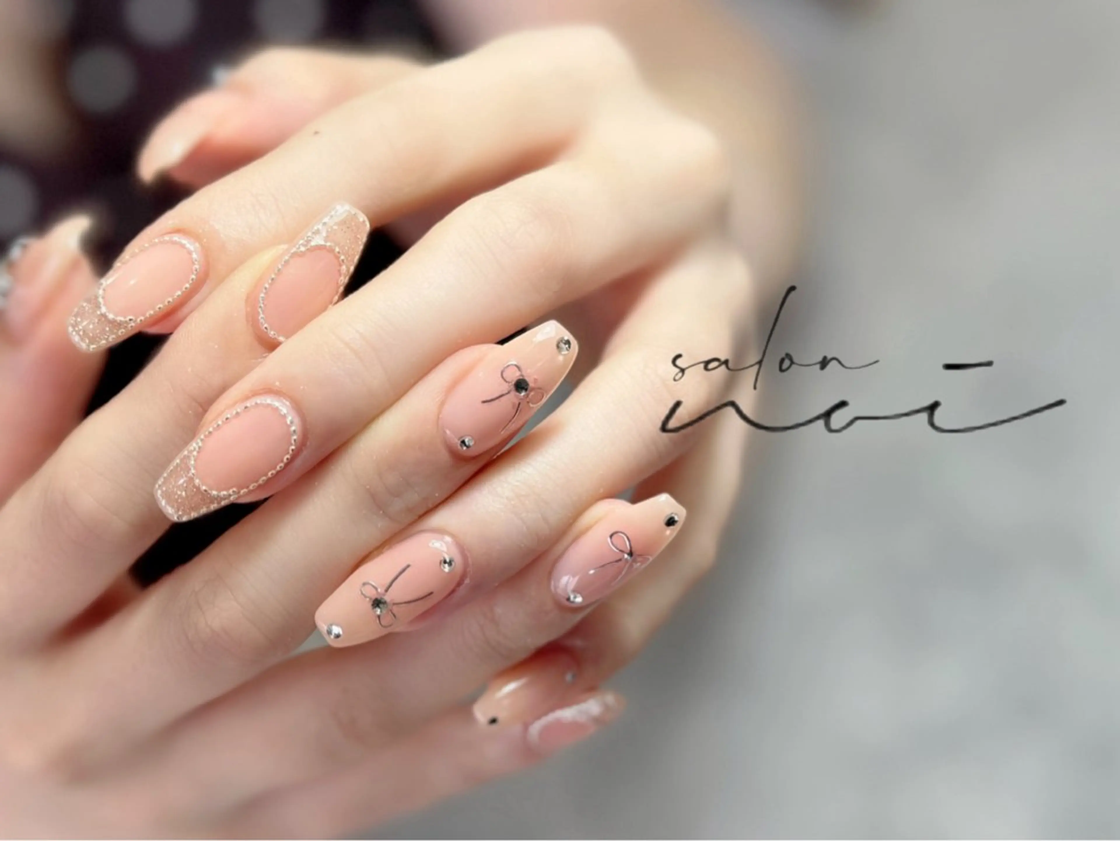 ネイル リボン ハンドネイル salon noi所属・salon noiのネイルデザイン