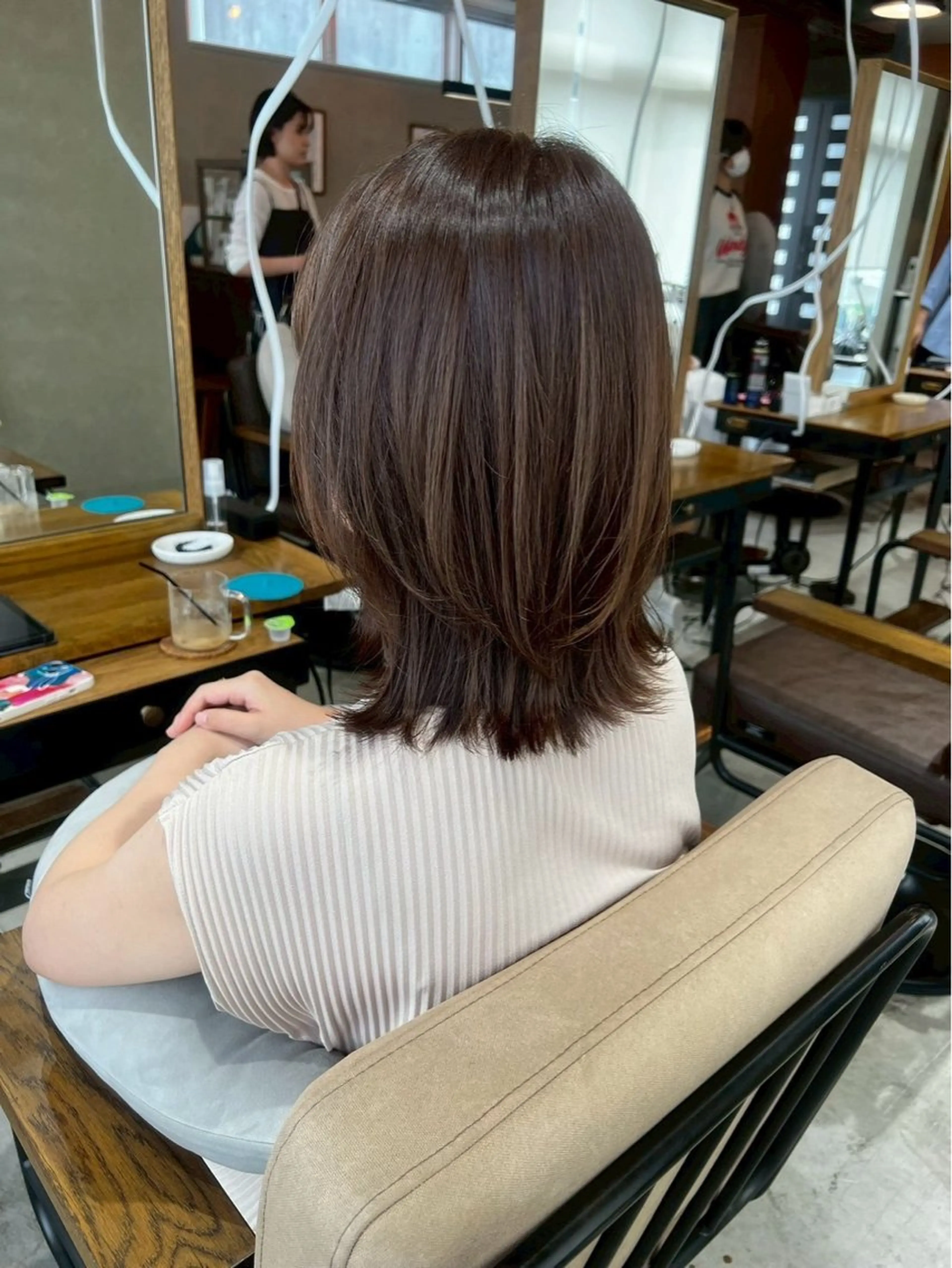 ミディアム レイヤーカット 小顔カット hair ruup/ 清花のヘアスタイル