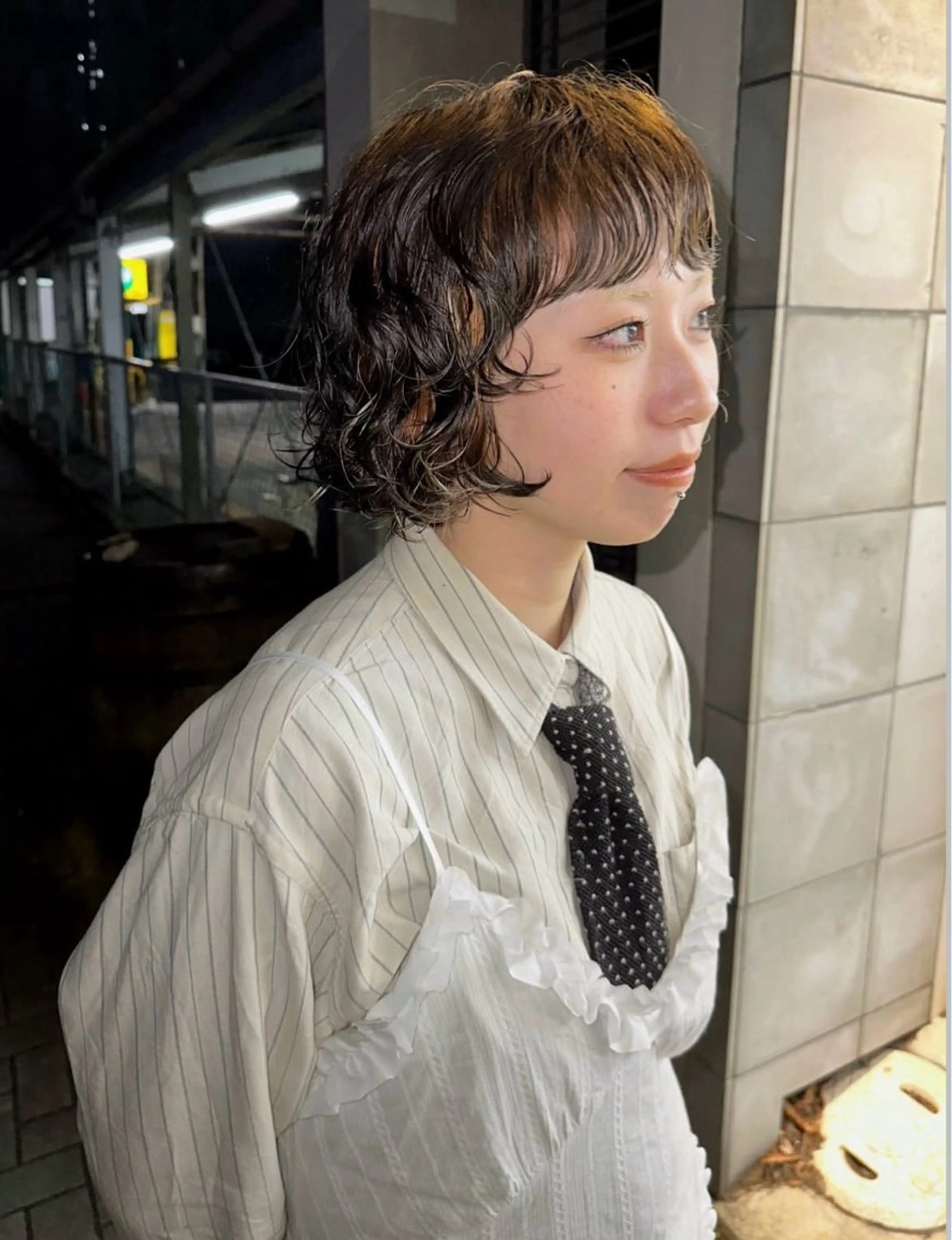 ショート パーマ ボブレイヤー ボブ レイヤーカット カット ヘアカラー パーマ /レイヤー 榛地渉馬 /矢場町のヘアスタイル