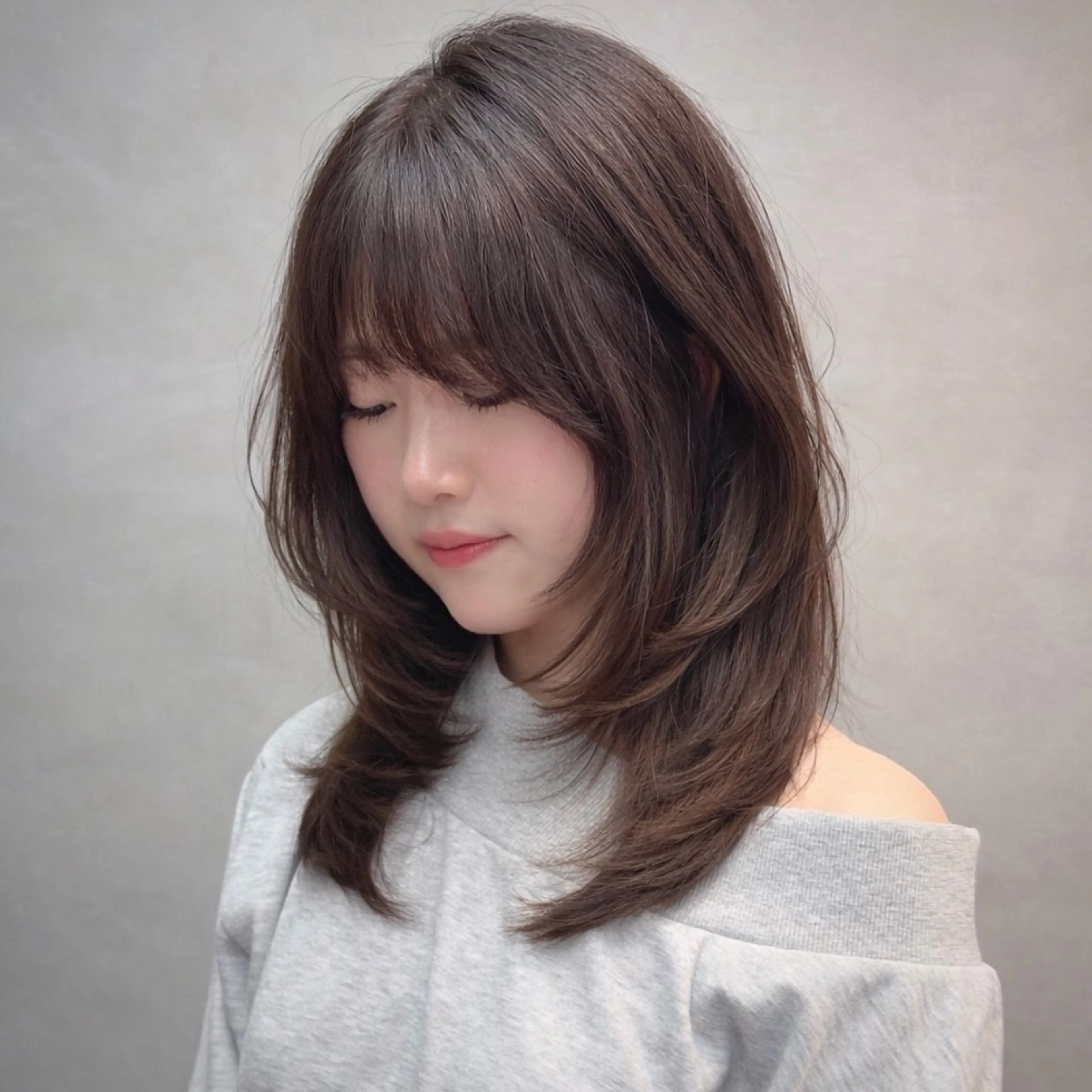 セミロング カラー カット ヘアカラー トリートメント レイヤー/ウルフ🤍 mayo.のヘアスタイル