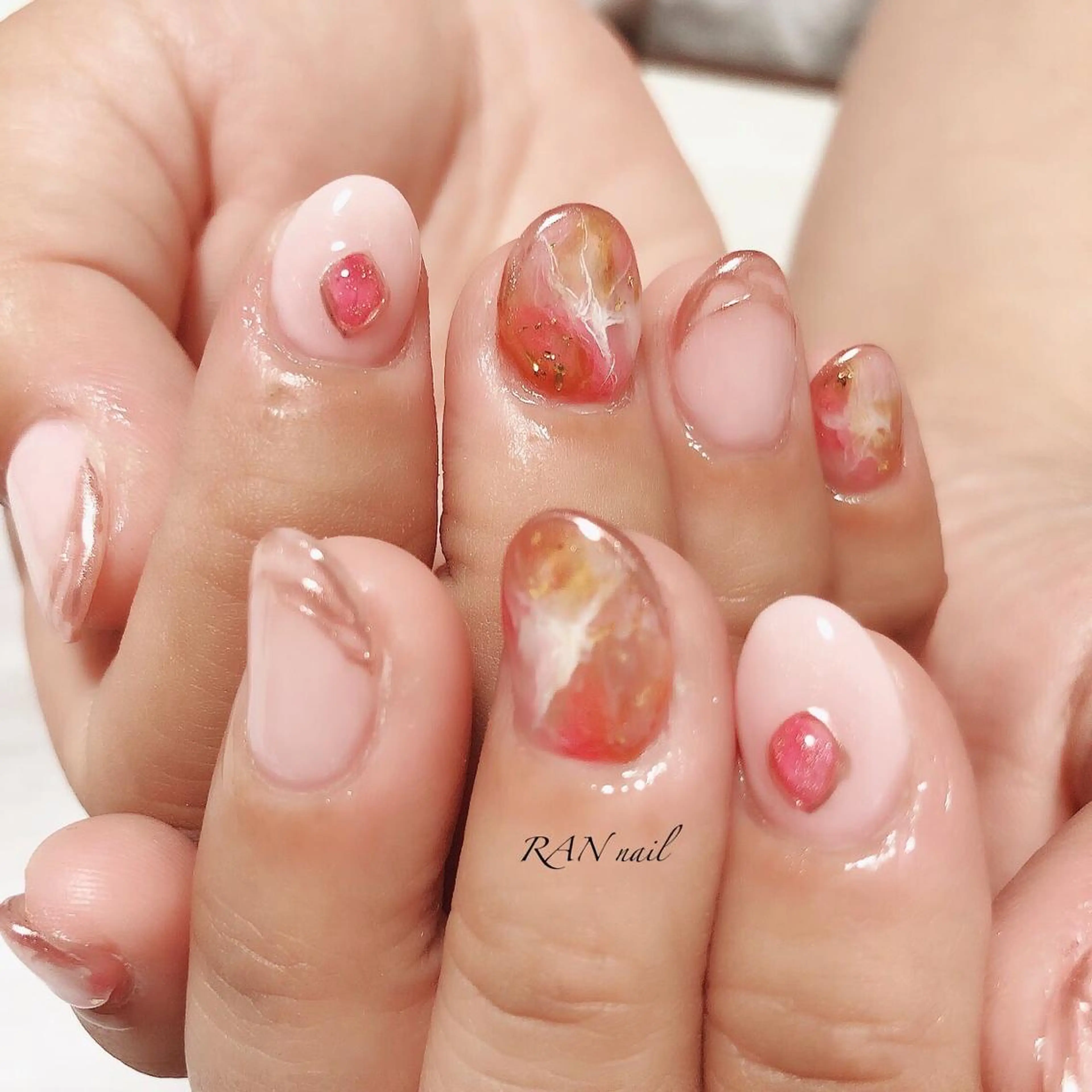 ネイル フットネイル ラメ(グリッター) オフィスネイル 春ネイル ハンドネイル フットネイル RAN nail 〜ランネイル〜所属・RAN nailのネイルデザイン
