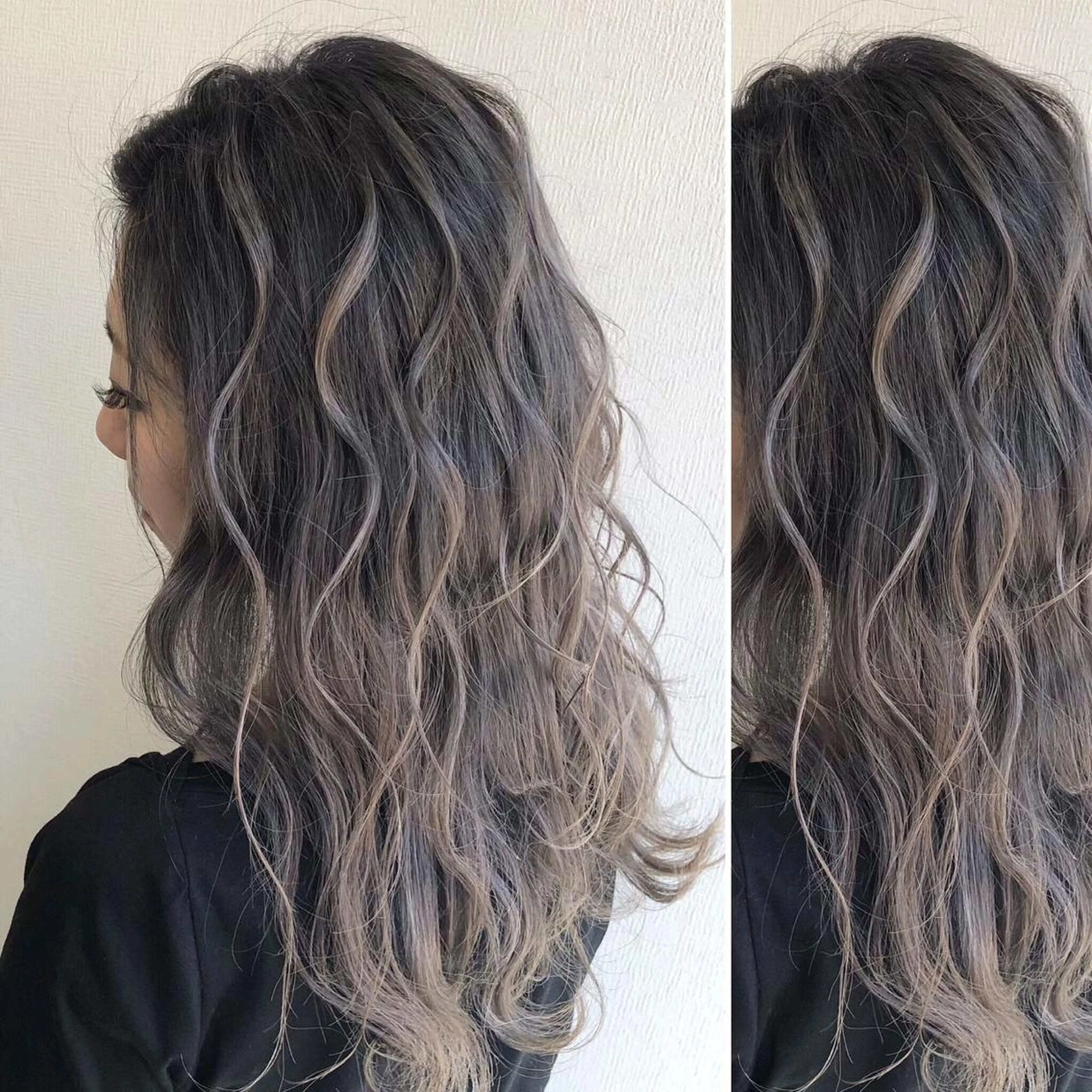 ミディアム カラー JuNブリーチに 縮毛矯正するプロのヘアスタイル