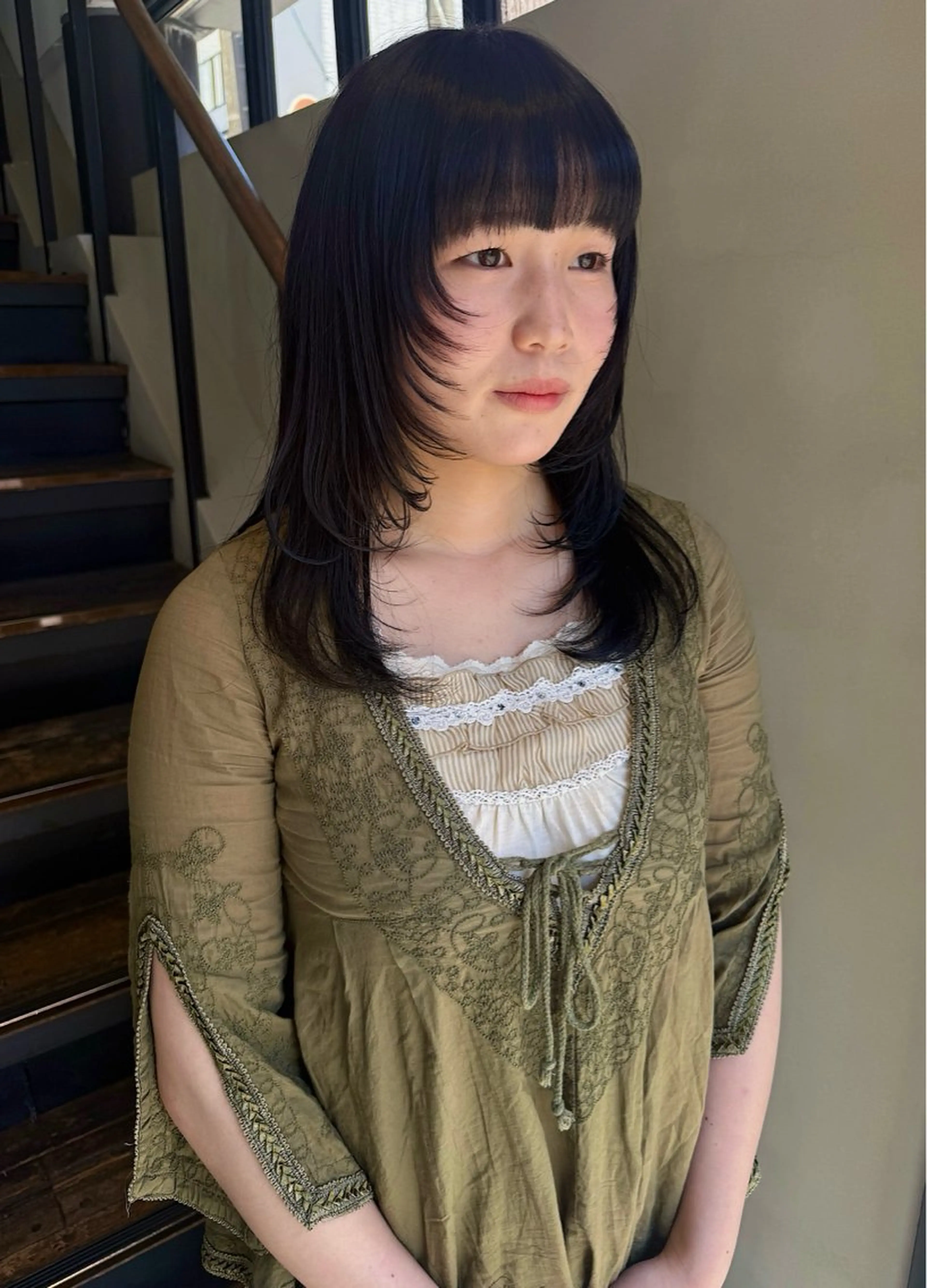 ロング ロングレイヤー ボブ 顔まわりレイヤー 顔周りカット ハッシュカット カット ヘアカラー saki / ボブ /レイヤーのヘアスタイル