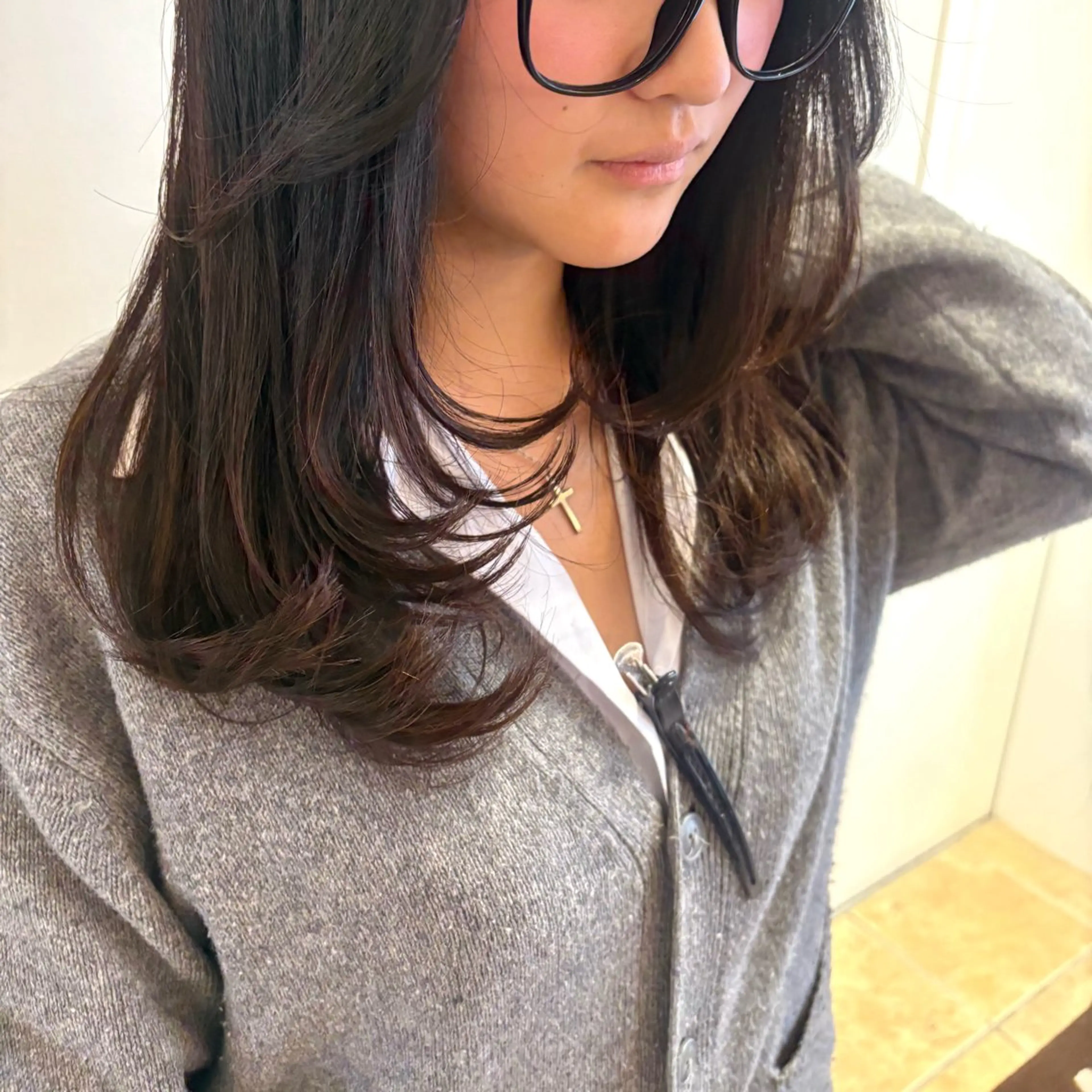 セミロング レイヤーカット カット ヘアカラー 棚橋 光海のヘアスタイル