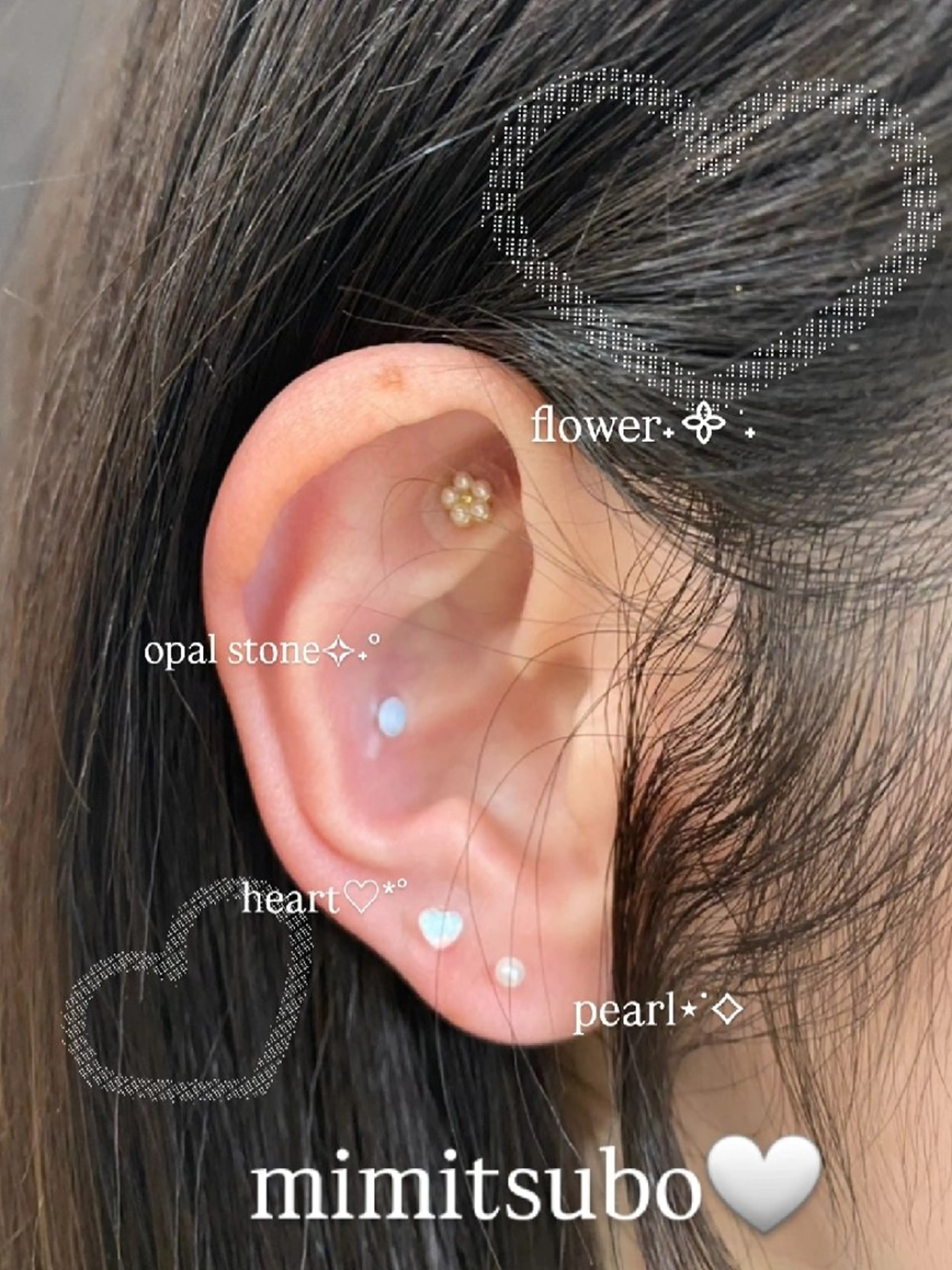 シンプル10粒耳ツボジュエリー👂️💎 新宿の写真