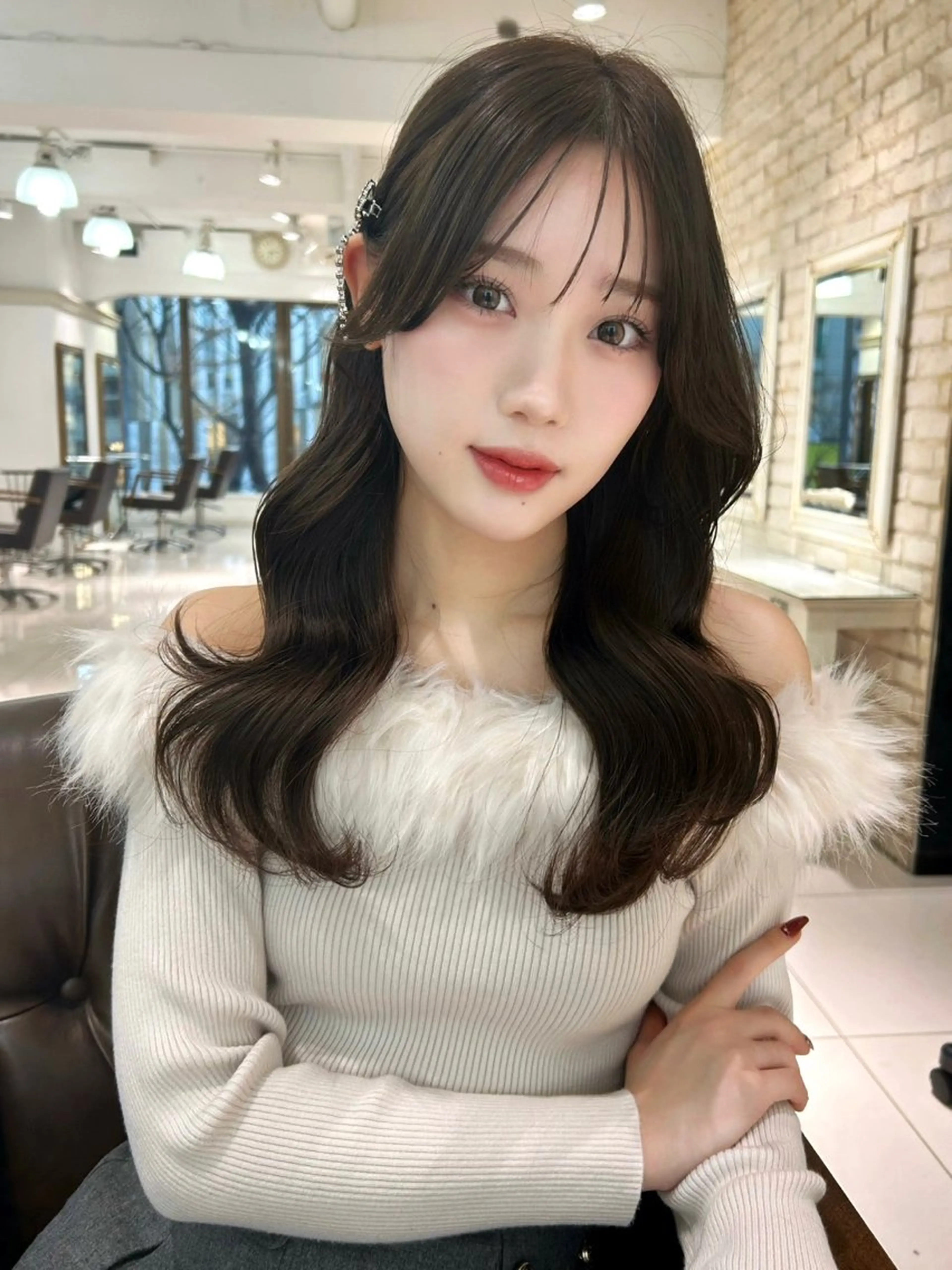 ロング カラー 透明感️🫧寒色系/ ヘアアレンジ🎀ゆなのヘアスタイル