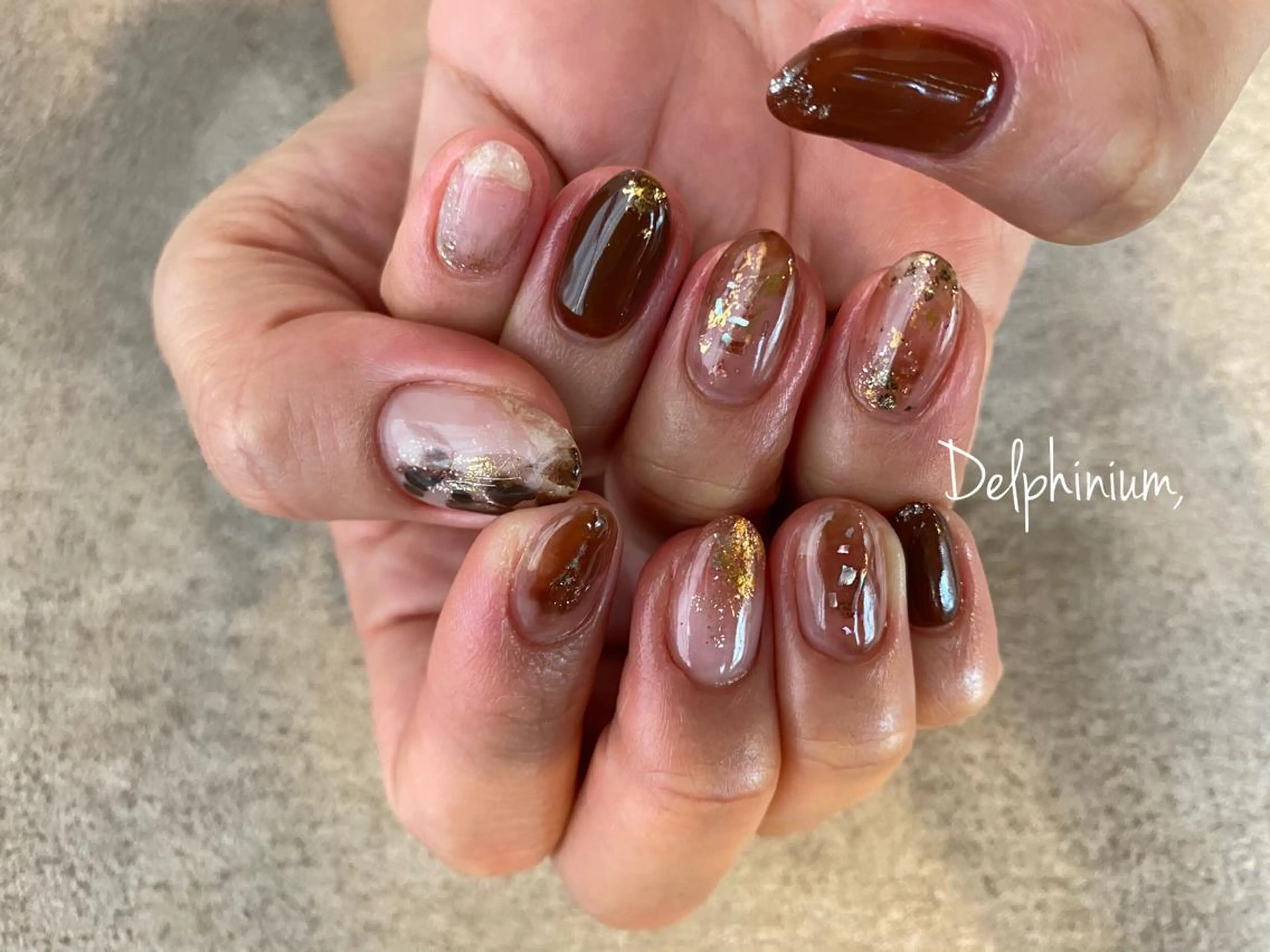 ネイル アートネイル ミラーネイル 持ち込み ストーンネイル ハンドネイル 岡本 友恵のネイルデザイン