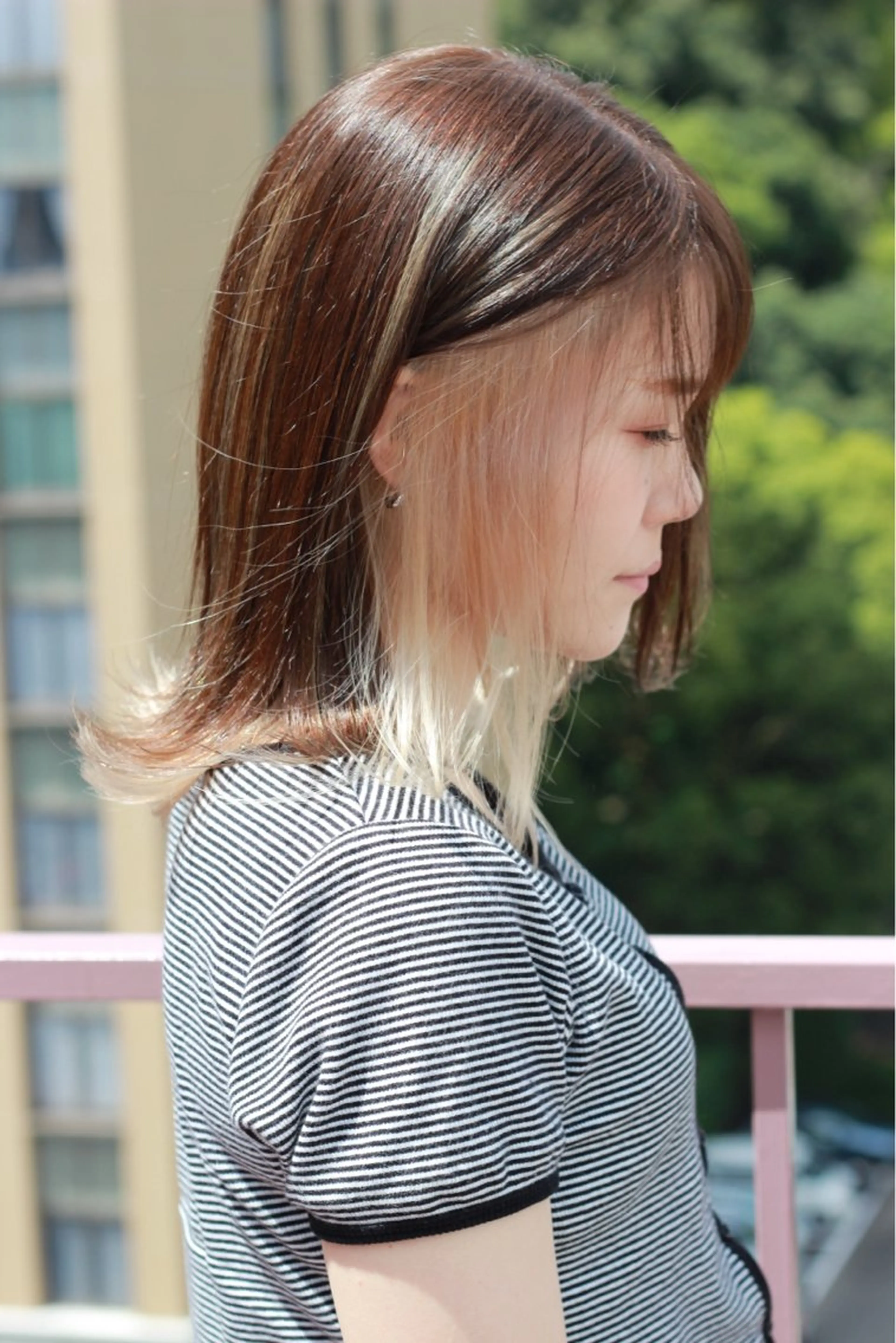 ミディアム カラー ベージュカラー ホワイトベージュ ヘアカラー Viage （ビアージュ）のヘアスタイル