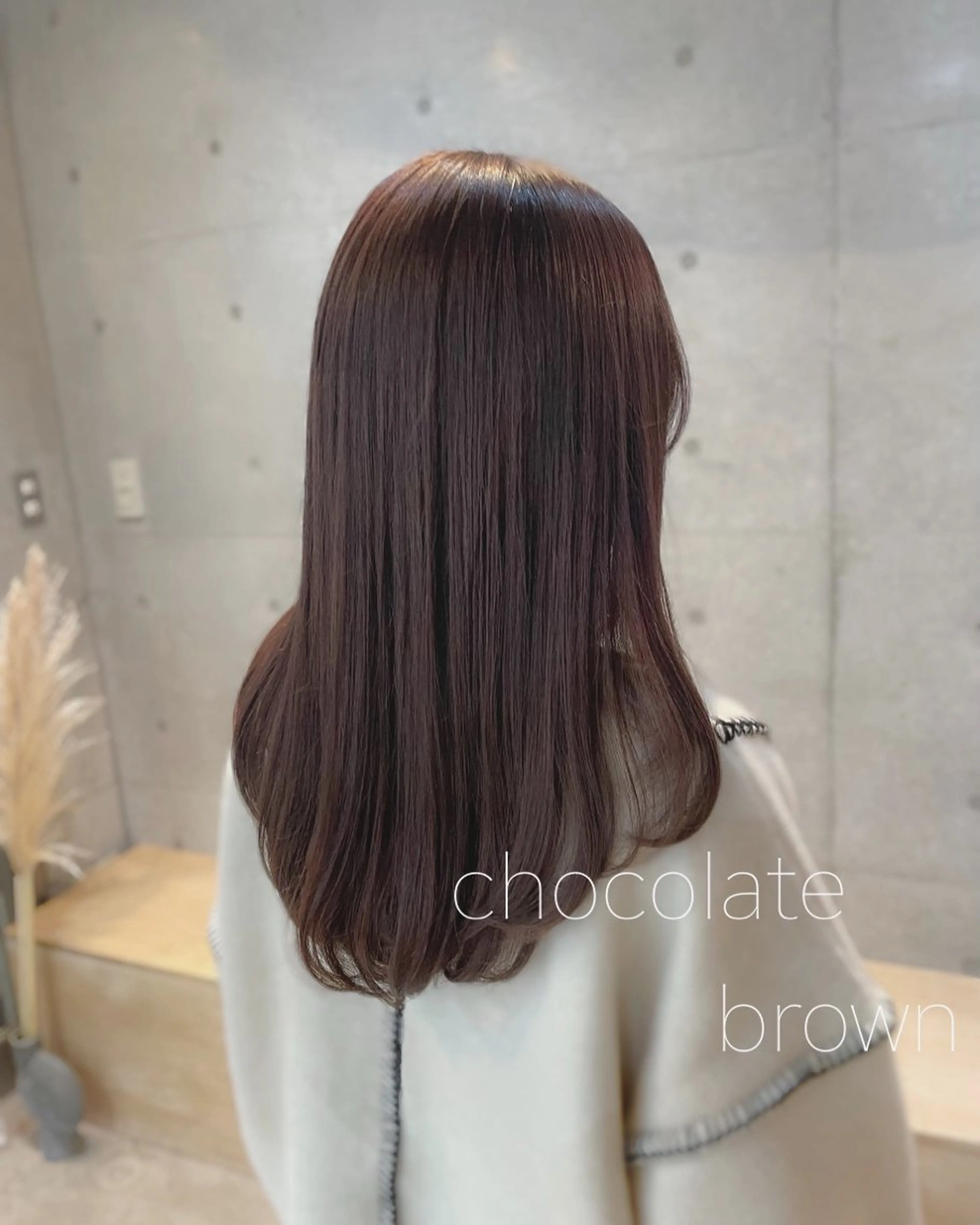 セミロング カラー ブラウンカラー チョコレートブラウン 透明感カラー 【表参道】Ruri デジタルパーマのヘアスタイル