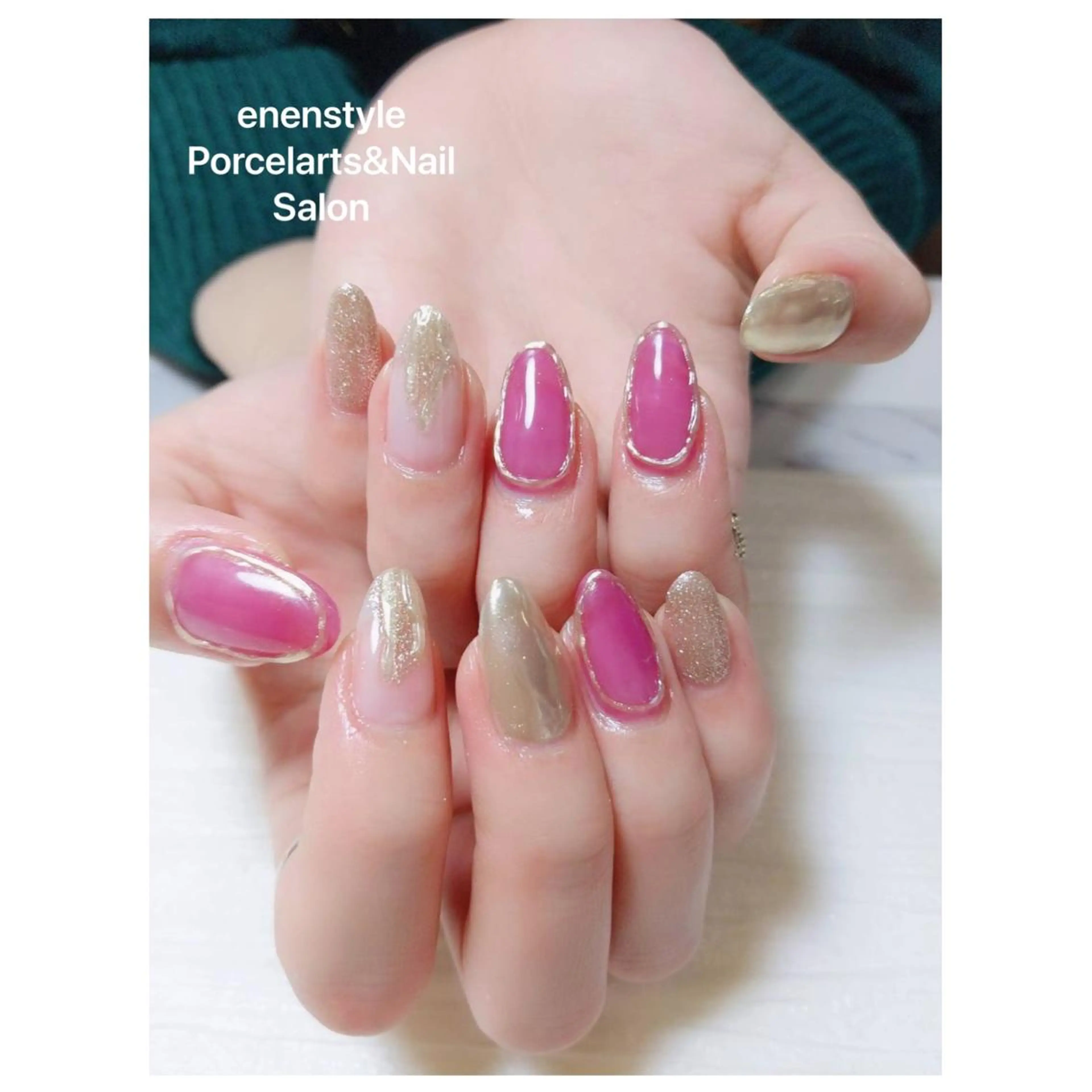 ミディアム ネイル ハンドネイル 👑enen style👑のネイルデザイン