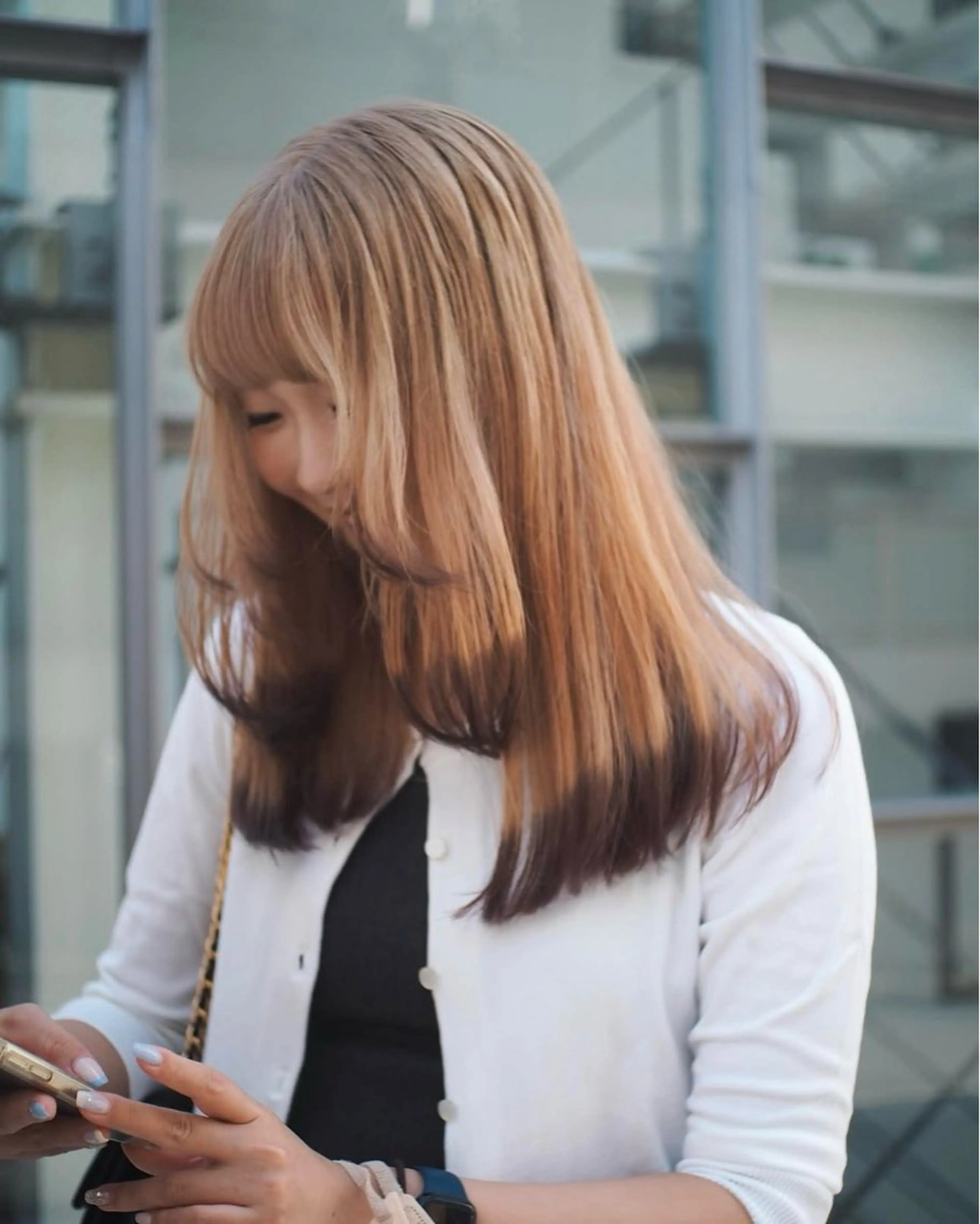 ロング カラー デザインカラー デザインカット カット ヘアカラー 似合わせヘア 💐たかさきかなこのヘアスタイル