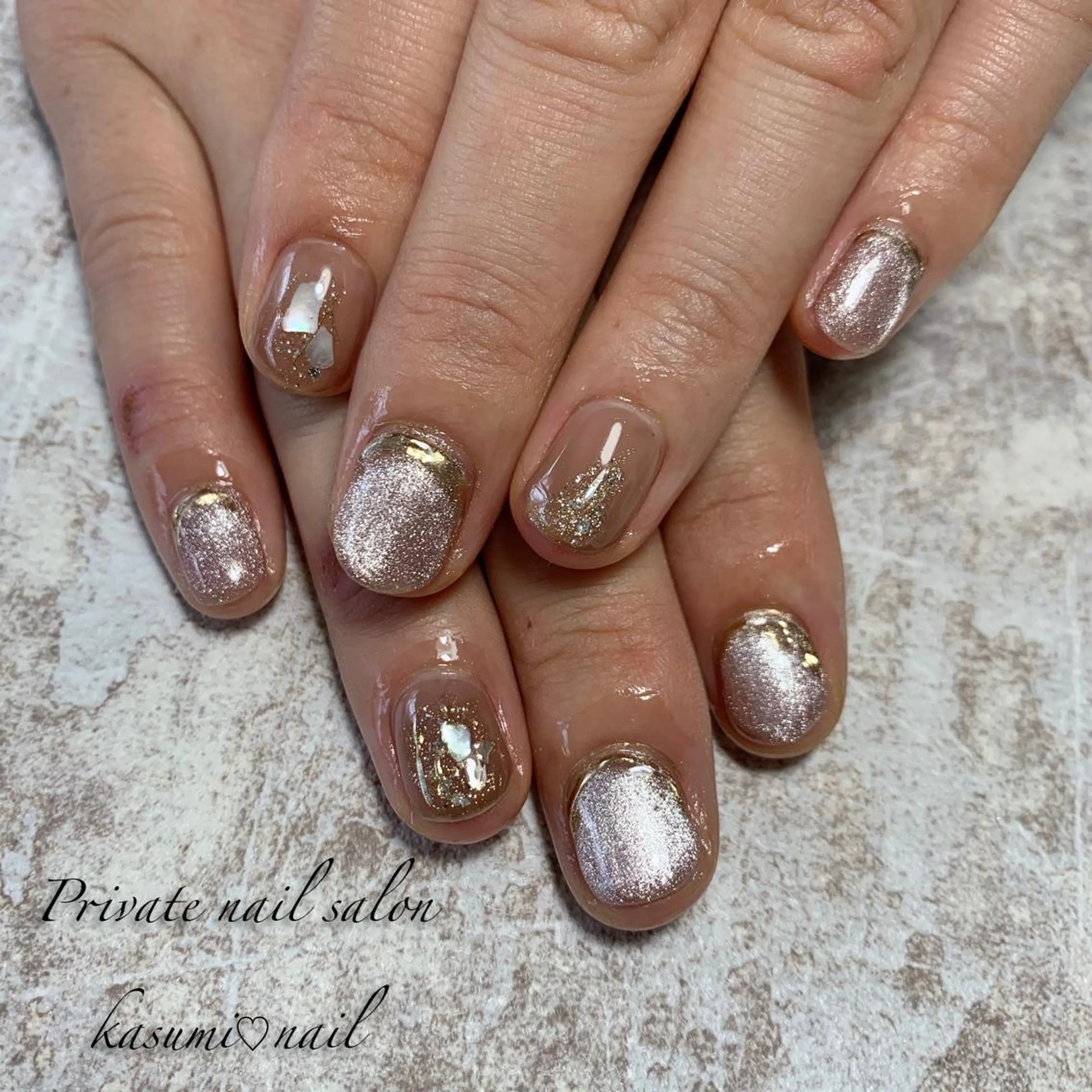 ネイル マグネットネイル ミラーネイル ニュアンスネイル 冬ネイル KASUMI♡ Nailのネイルデザイン