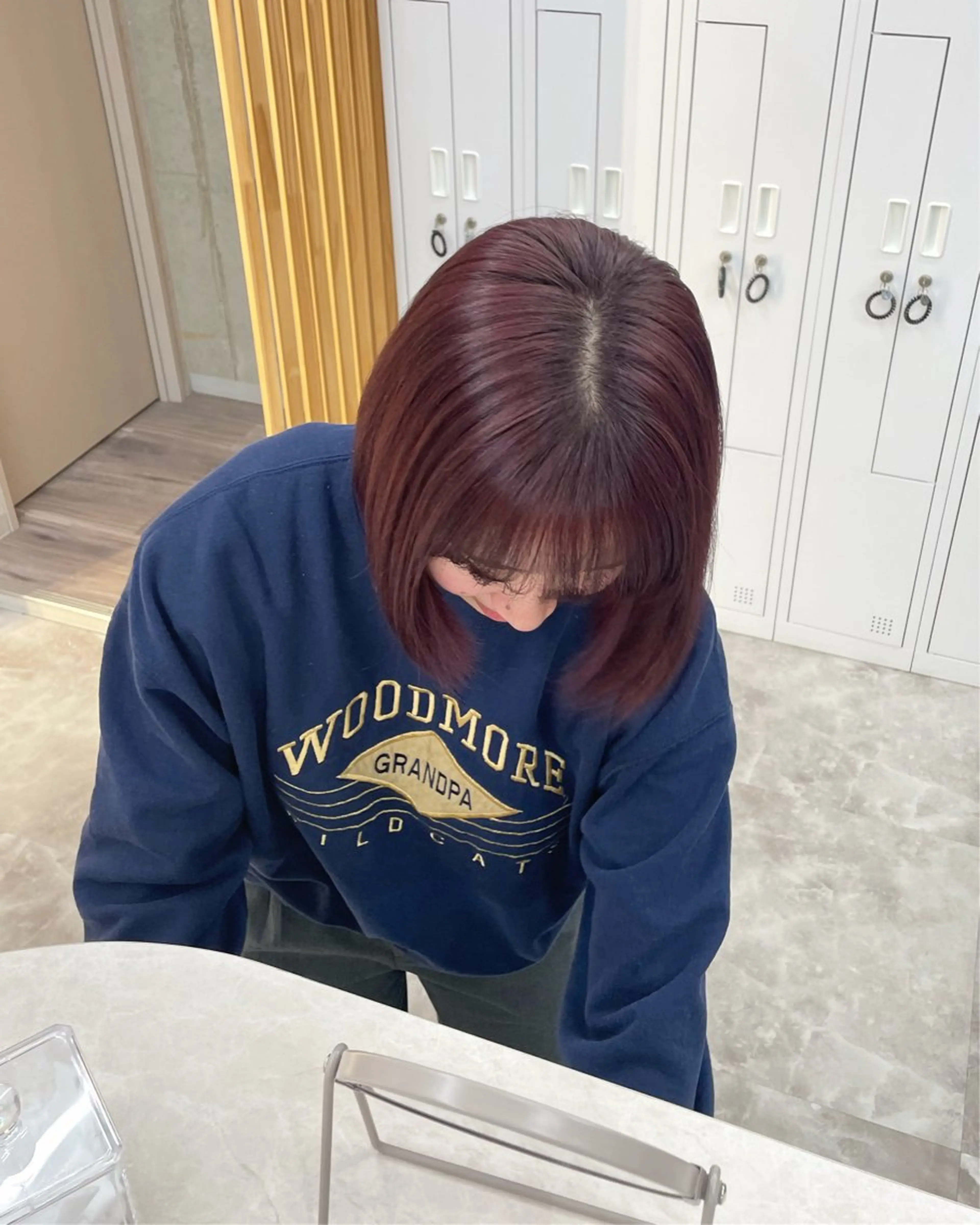 ミディアム カラー ブリーチ レッドカラー ブリーチ/ベージュ 💕/momoaのヘアスタイル