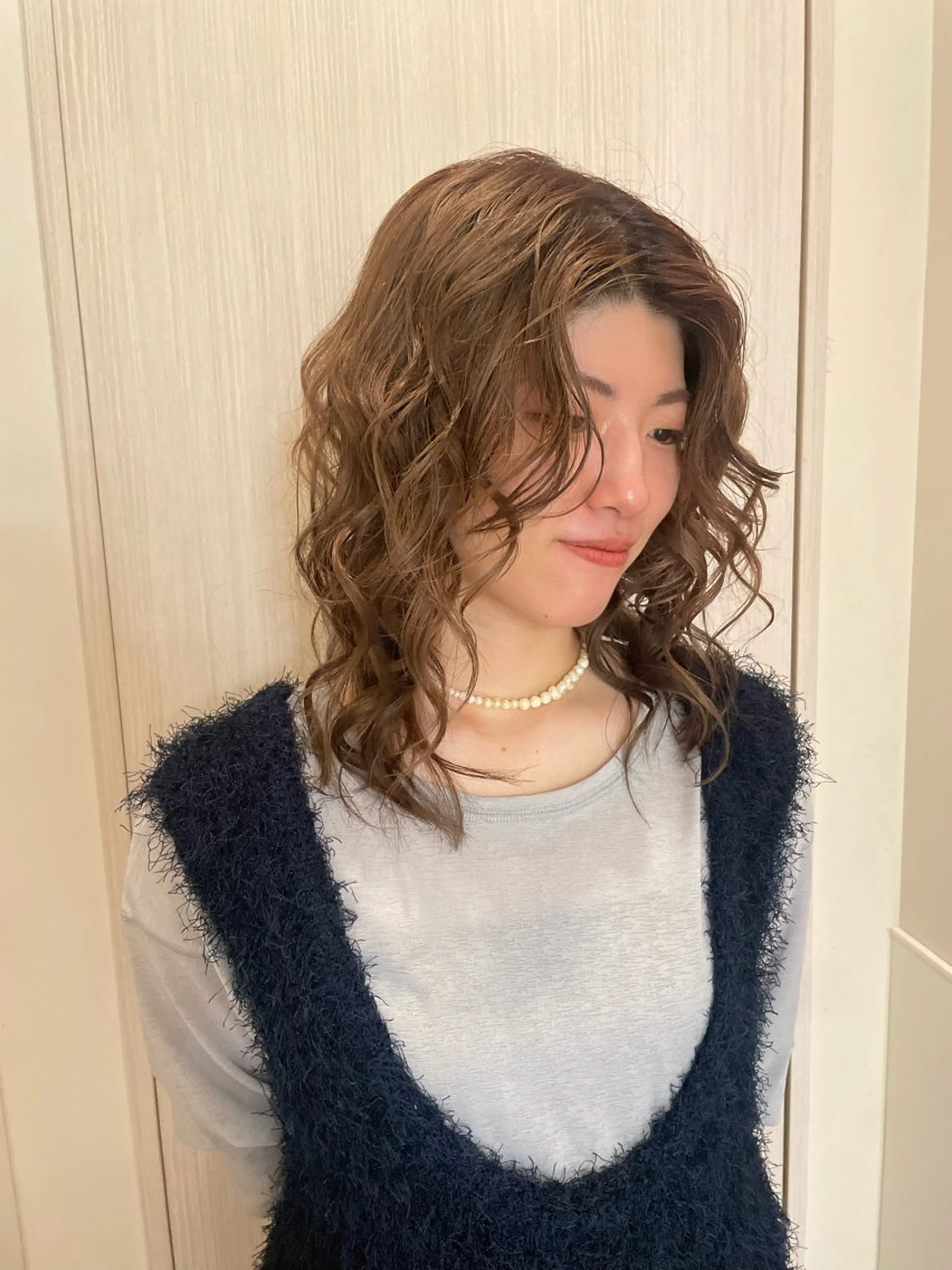 セミロング ヘアアレンジ 透明感ベージュ🎀 レイヤー/AOのヘアスタイル