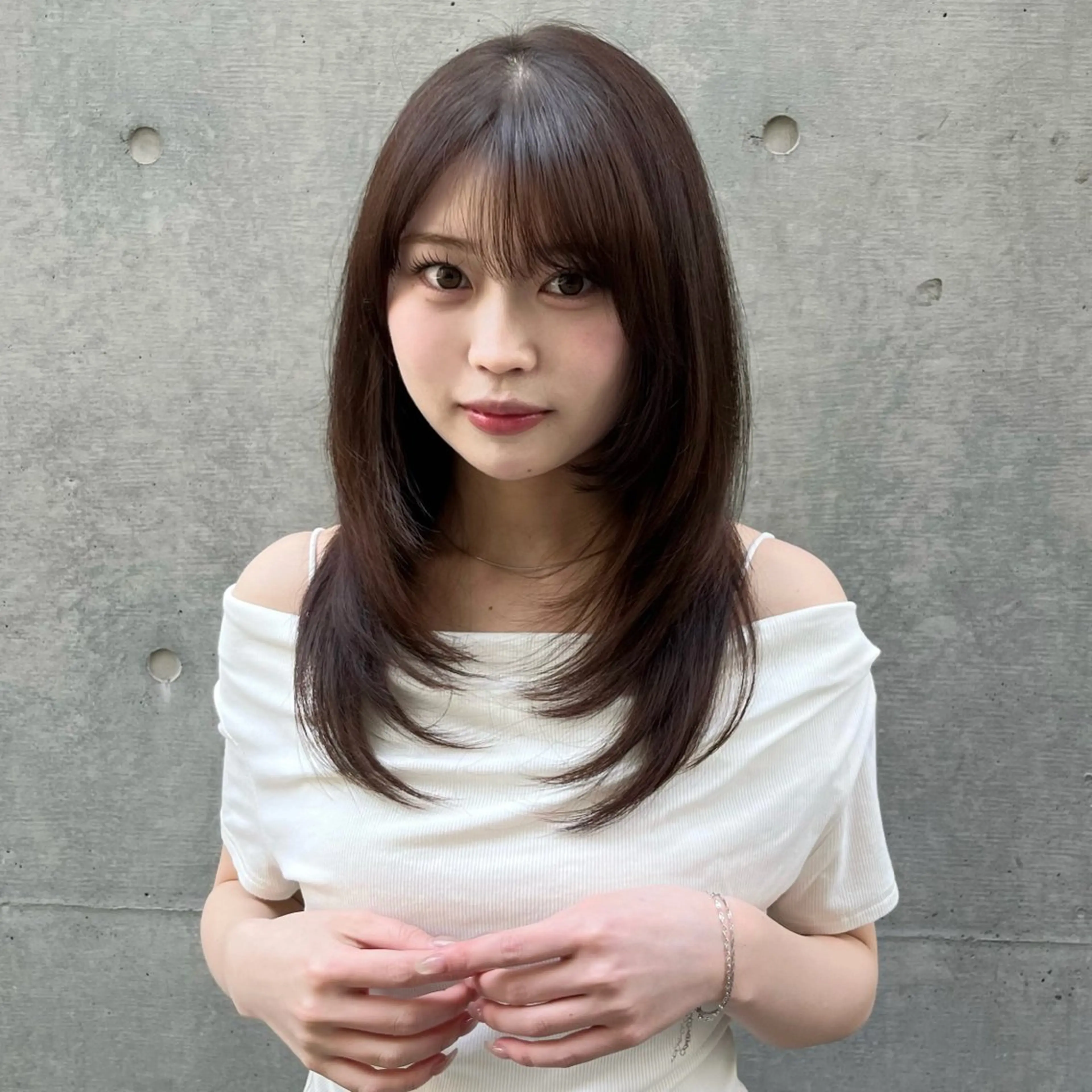 ミディアム カラー ヘアカラー トリートメント ひなこ♡艶カラー/ ベージュ🤍透明感のヘアスタイル