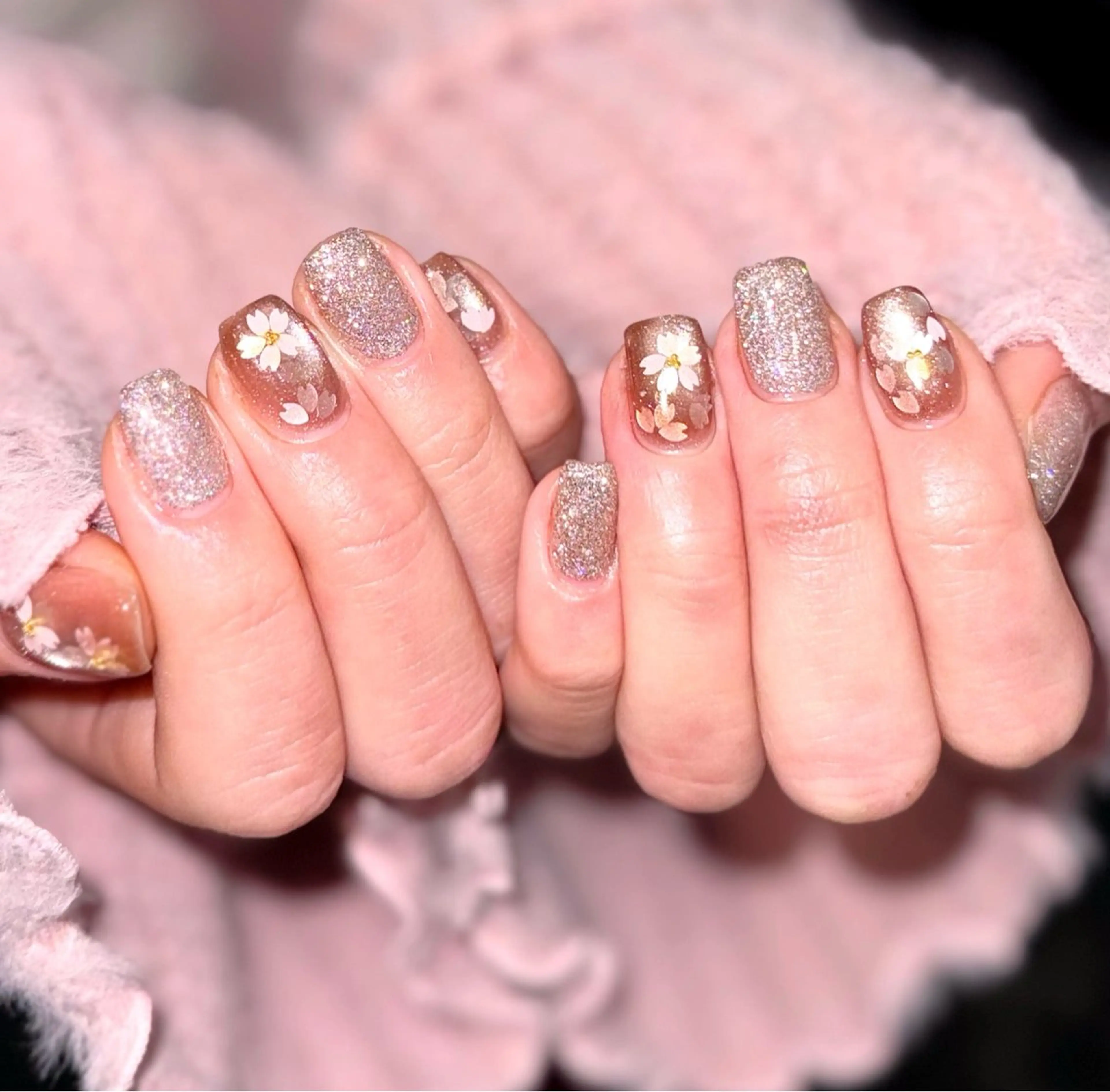 ネイル 桜ネイル フラッシュネイル ジェルネイル マグネットネイル メンズネイル ハンドネイル MIMnail メンズネイリストのネイルデザイン