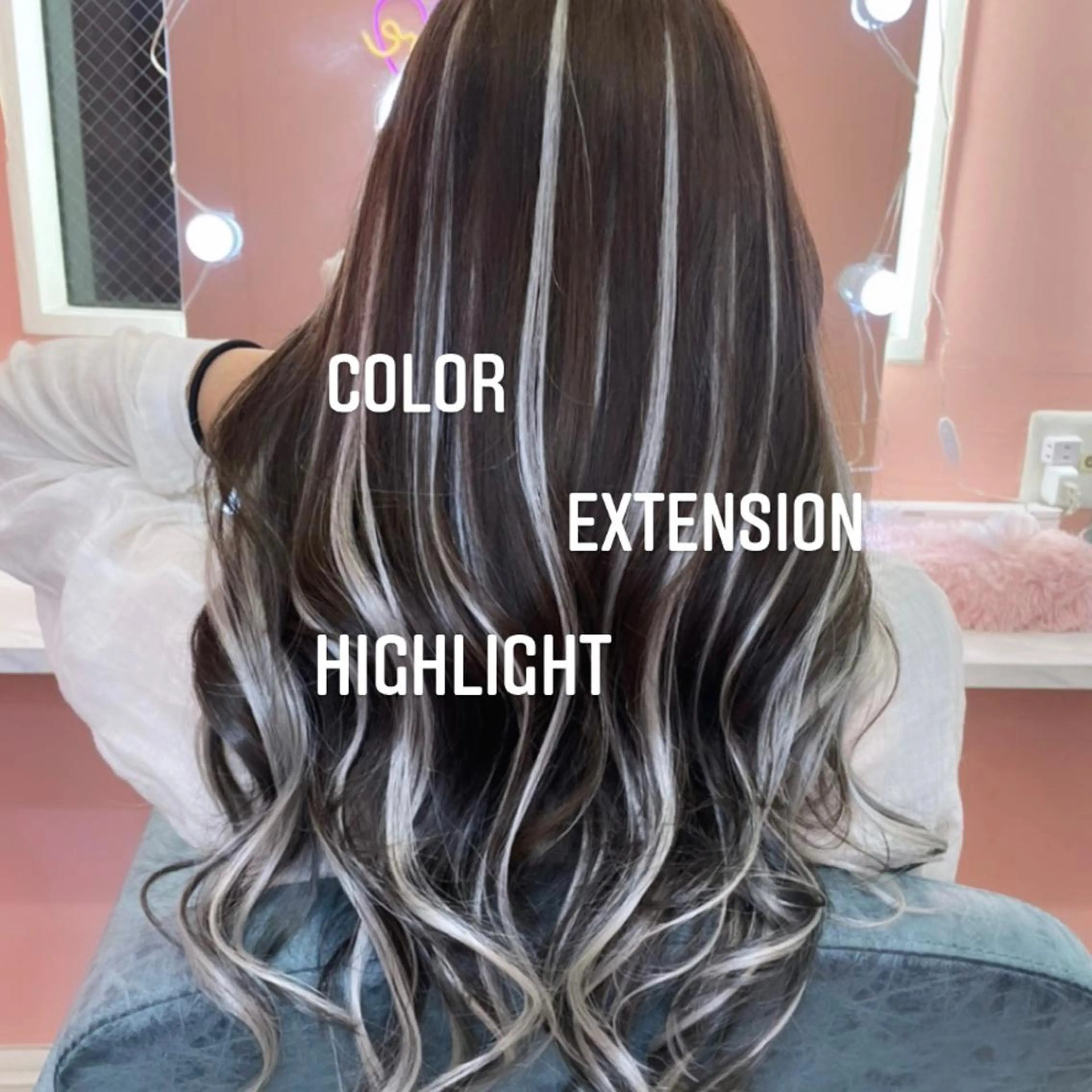 ロング カラー エクステ🩵ブリーチ 韓国ヘア🩵KAEのヘアスタイル