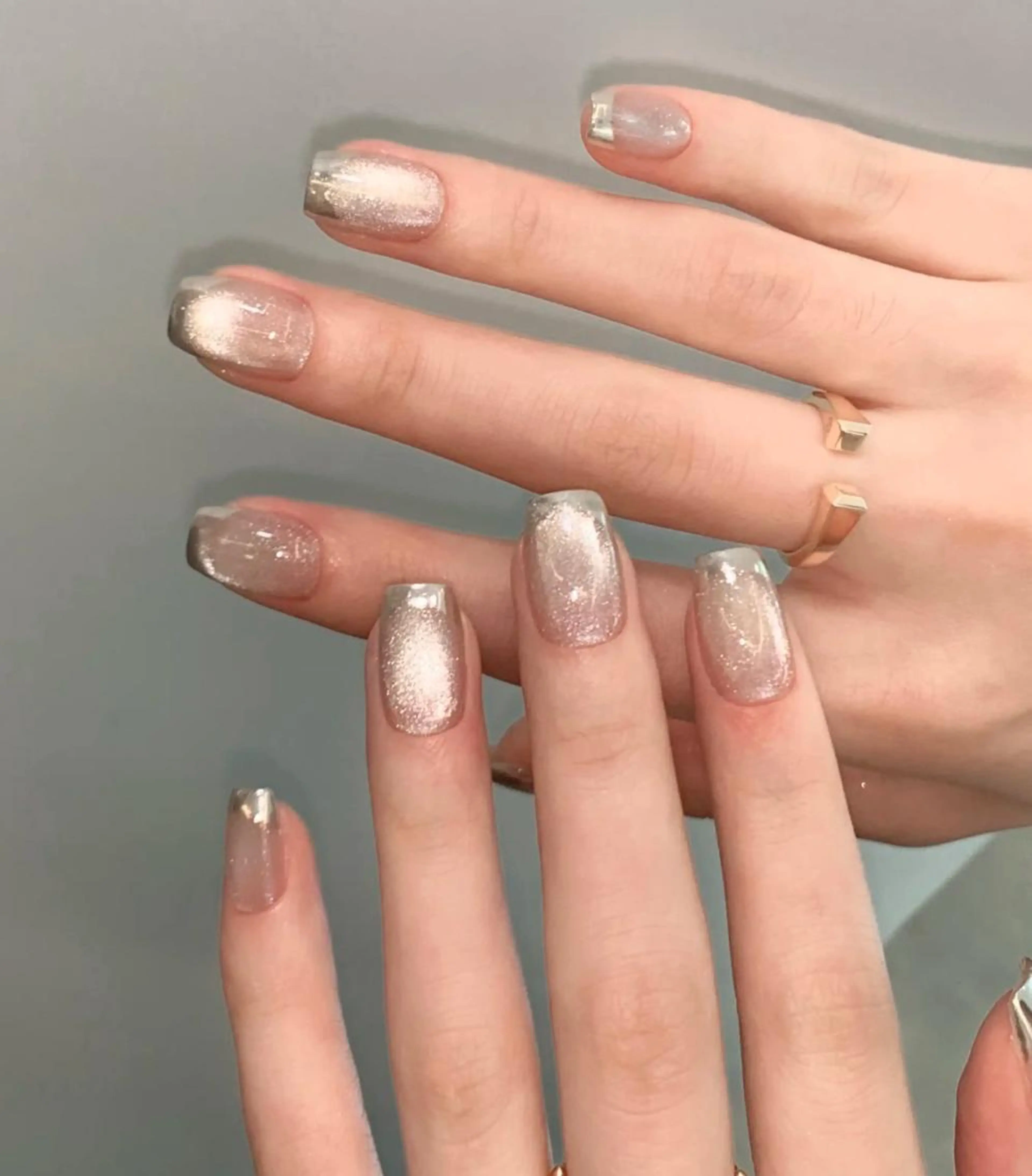 💗秋限定特価💗[初回ソフトジェルオフ無料]マグネット＋フレンチorカラーグラデーションの写真