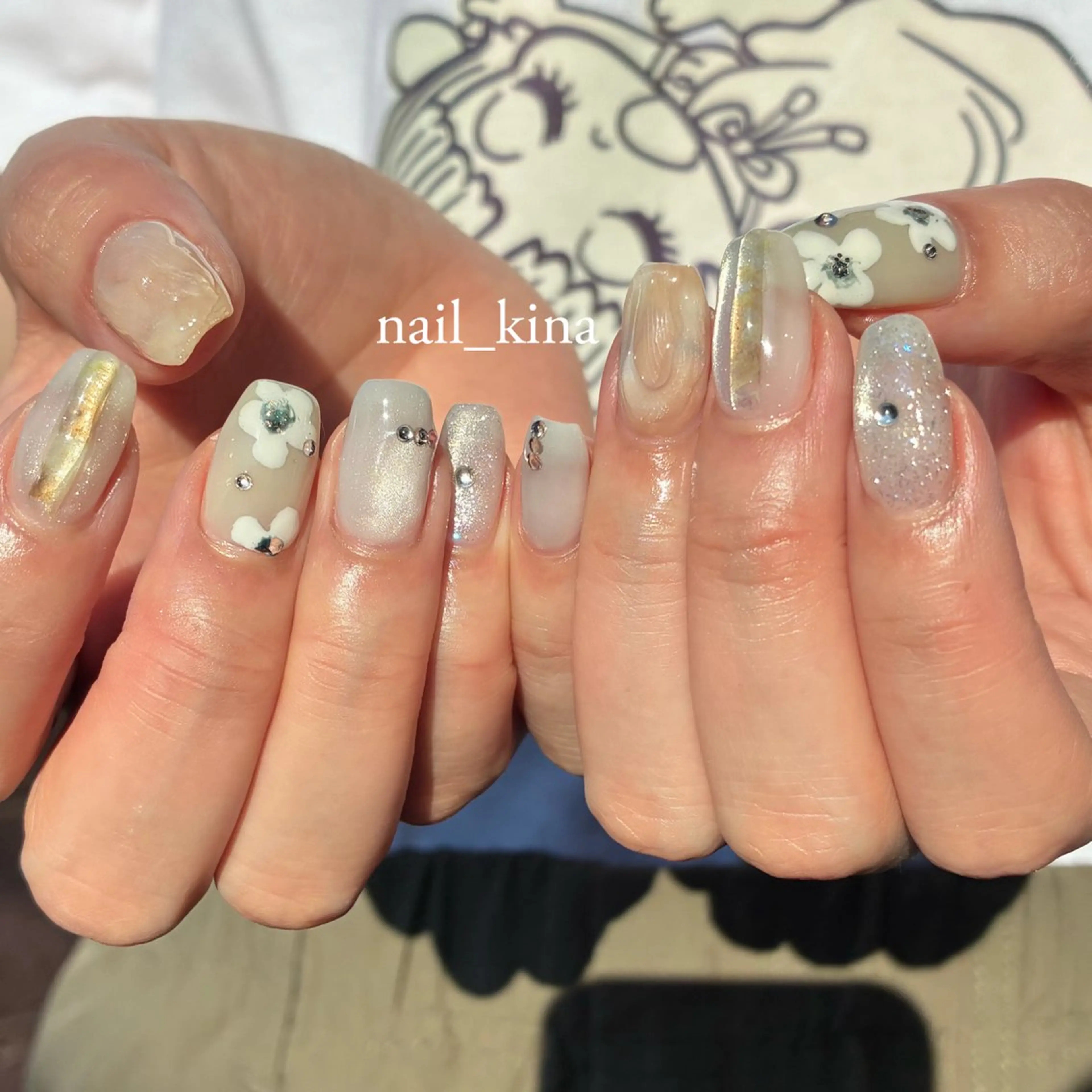 ネイル ジェルネイル マグネットネイル パラジェル nail_ kinaのネイルデザイン