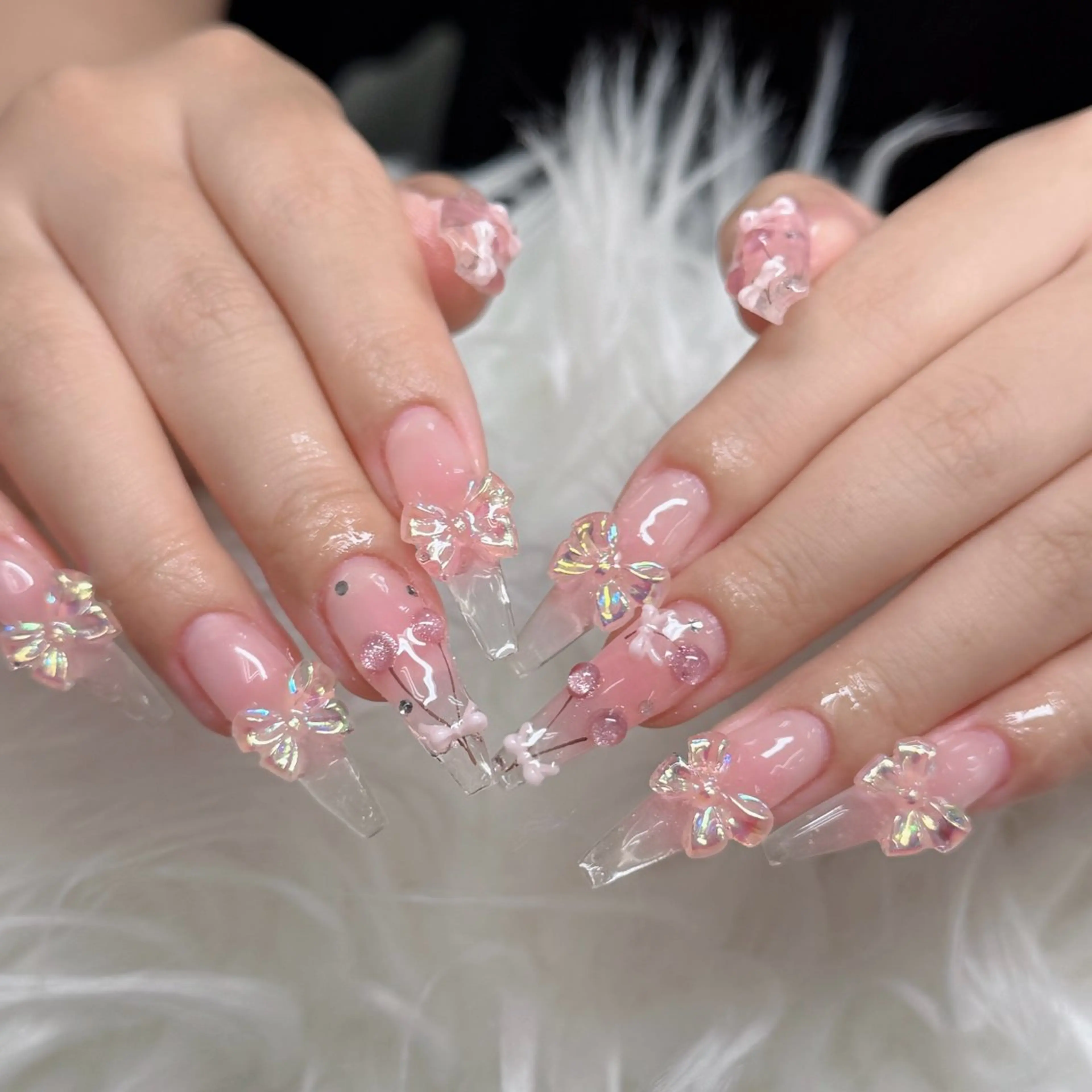 ネイル フットネイル フレンチネイル グラデーション 韓国ネイル ロングネイル ハンドネイル Hani Nail Salonのネイルデザイン
