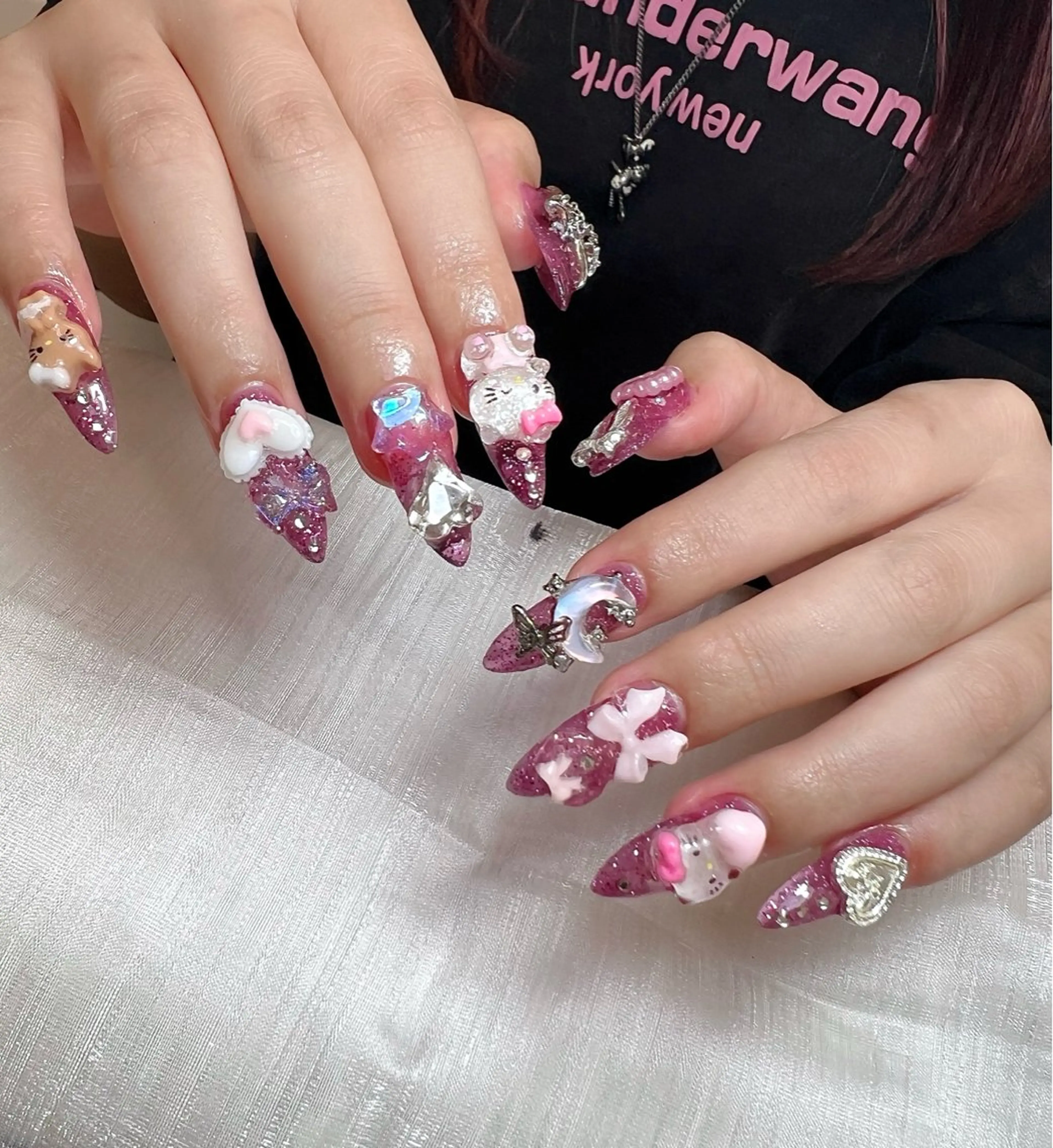 ネイル マグネットネイル ミラーネイル ネイルチップ 冬ネイル Lee Nailsのネイルデザイン