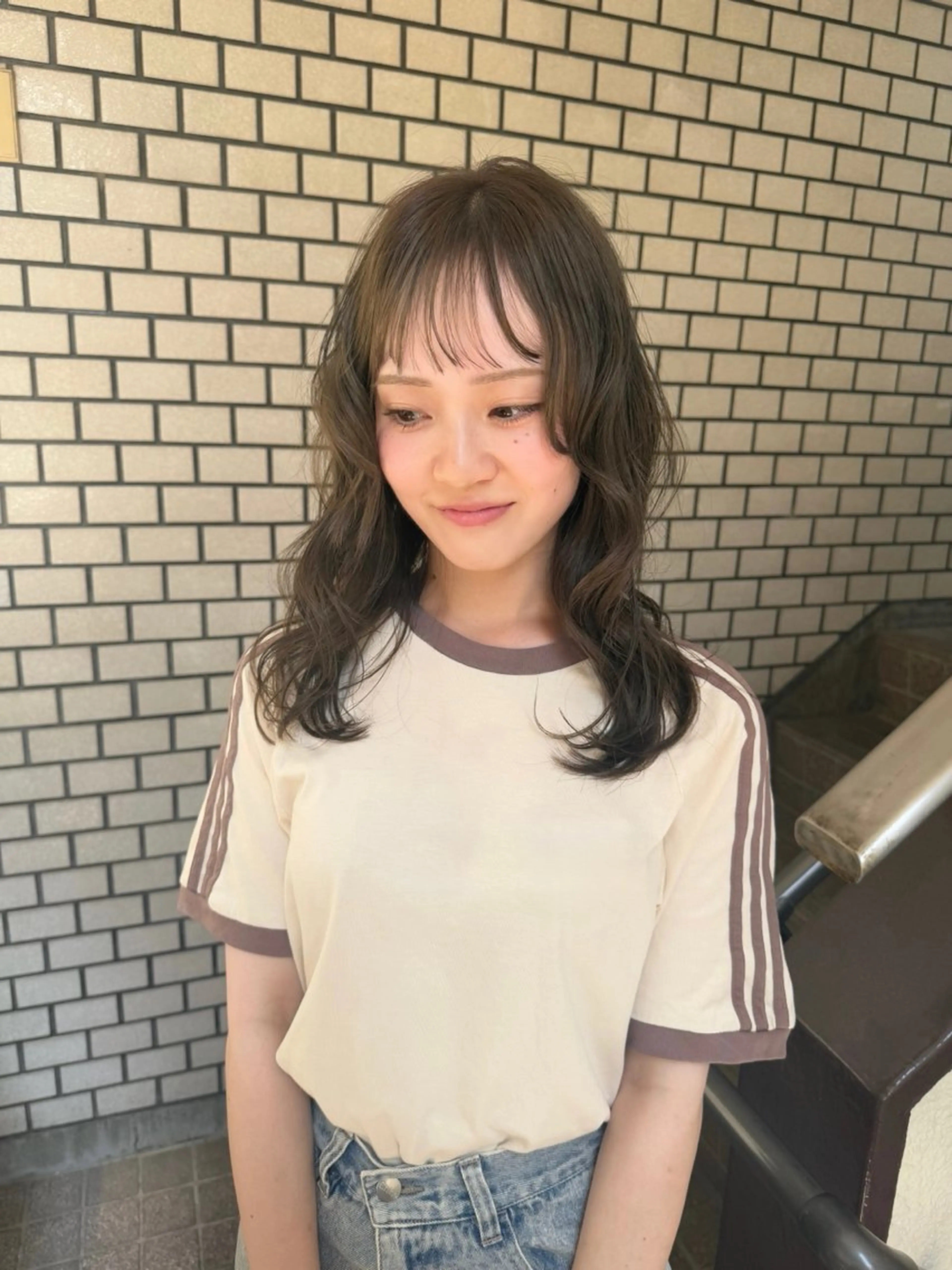 セミロング カラー まろやか透明感カラー ♡MANAのヘアスタイル