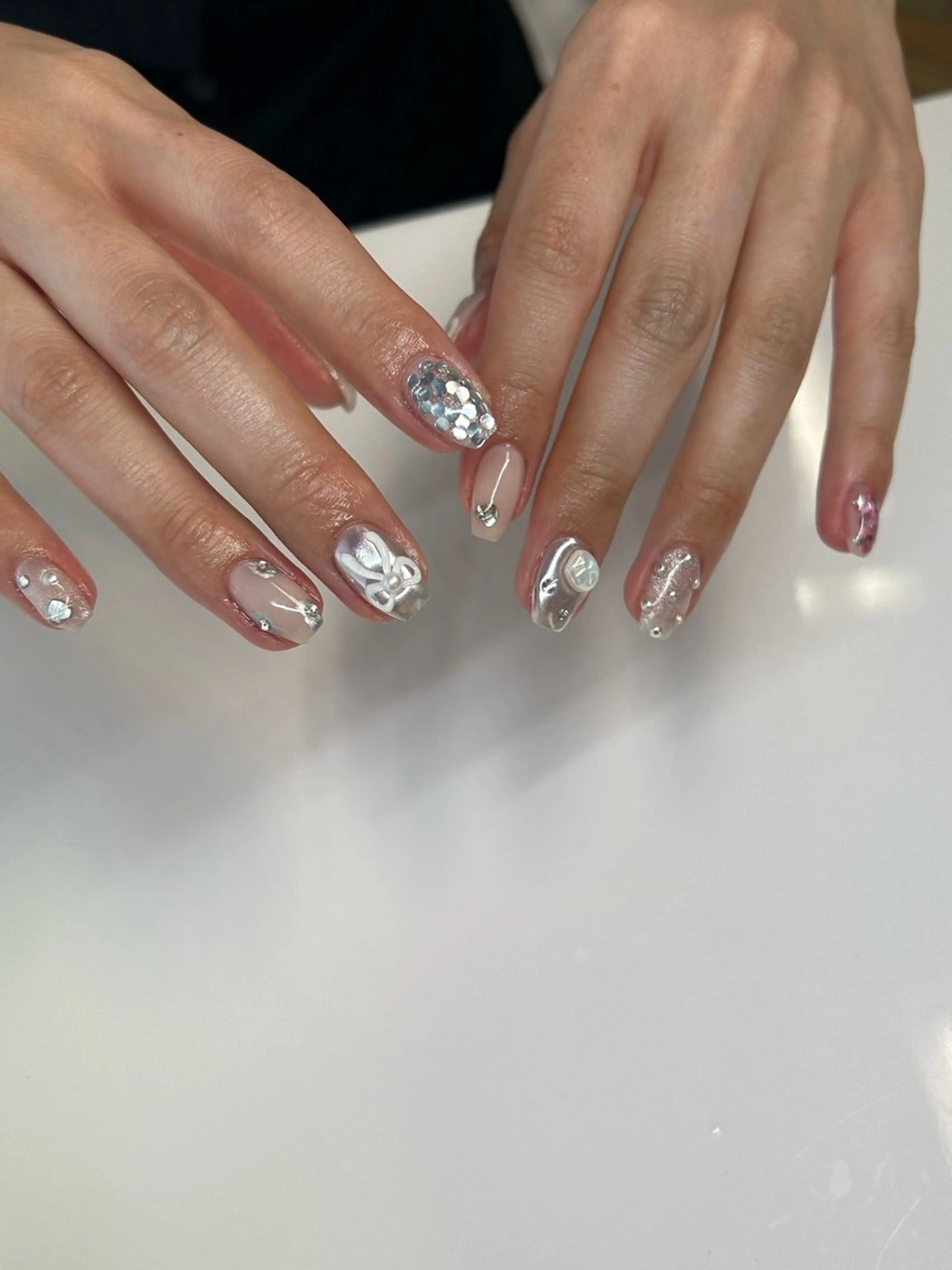 セミロング ハンドネイル mark 🤍Yuki🤍のネイルデザイン