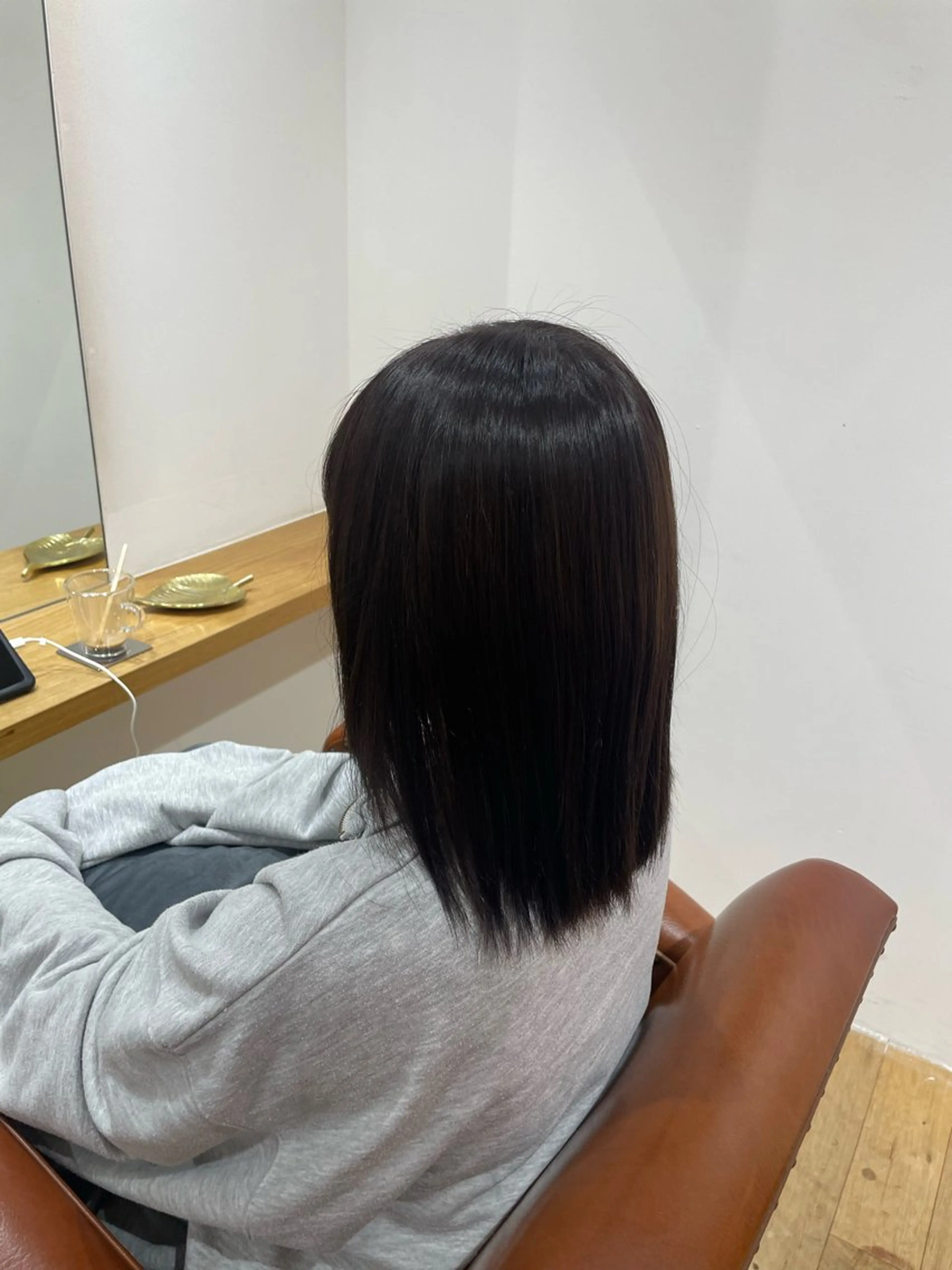 ミディアム 縮毛矯正 河野 佳音のヘアスタイル