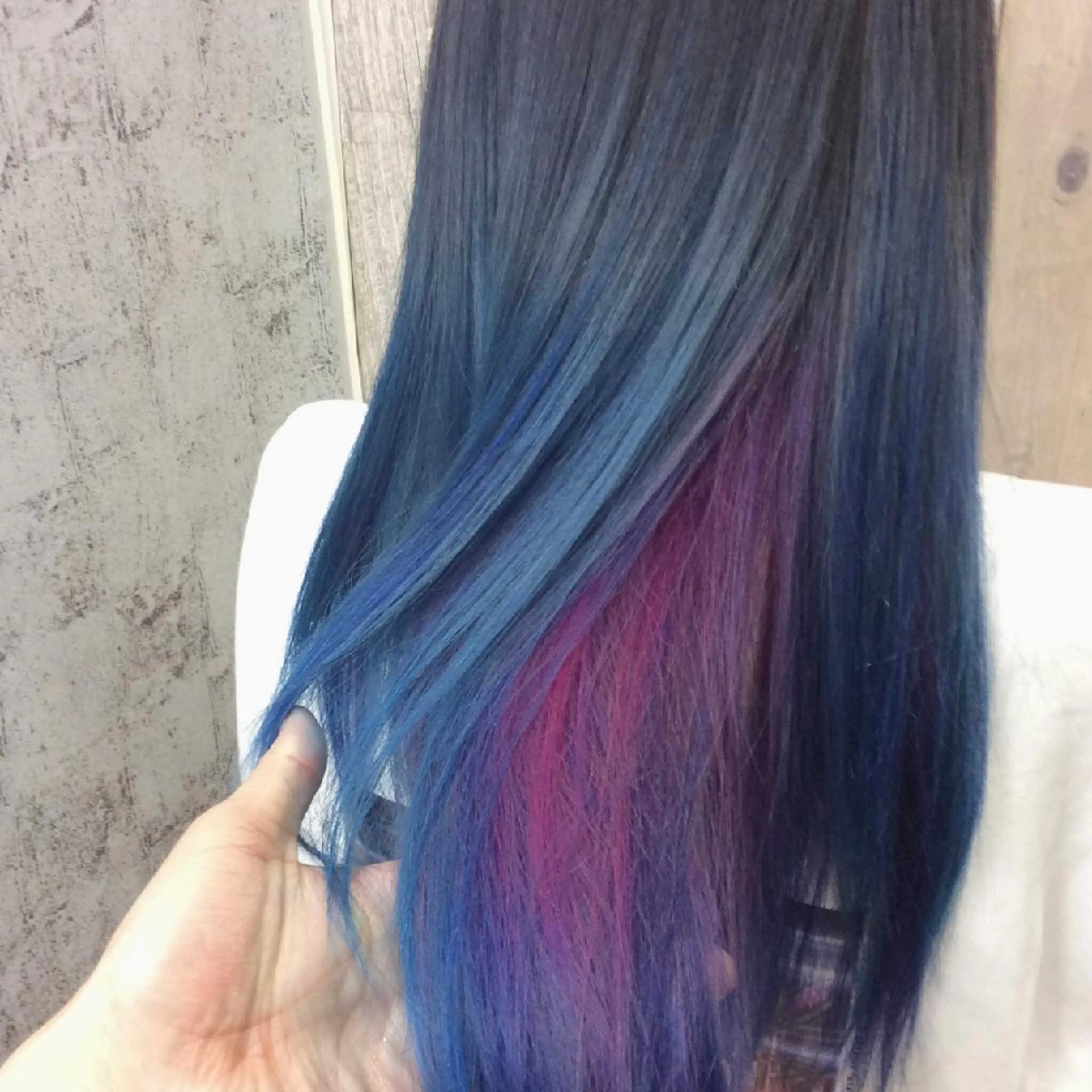 セミロング カラー ブルーカラー グラデーションカラー ラベンダーカラー ユニコーンカラー カット ヘアカラー sato shoheiのヘアスタイル