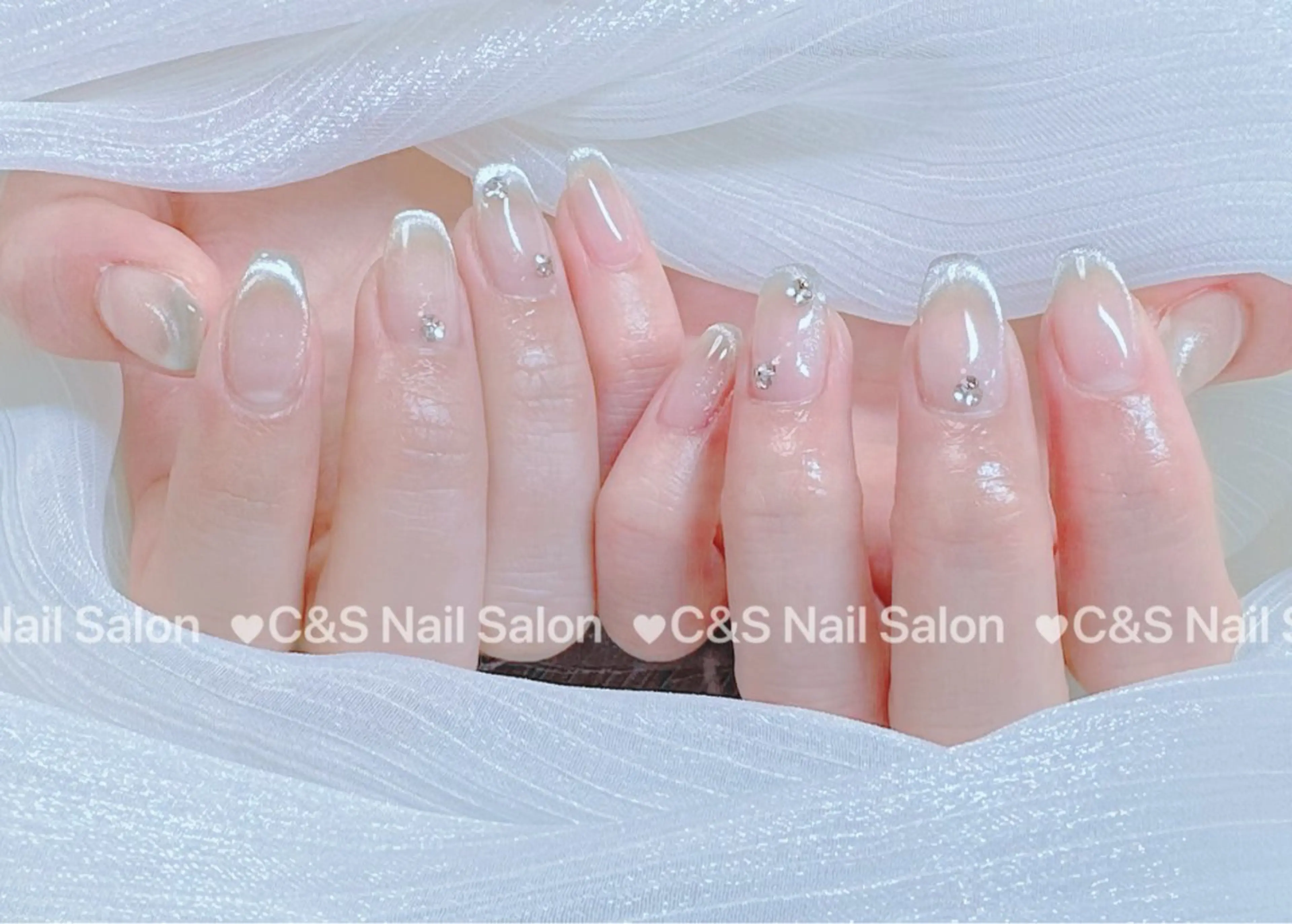 ネイル チークネイル 長さ出し フットネイル フレンチネイル ジェルネイル ハンドネイル C&S  Nail Salonのネイルデザイン
