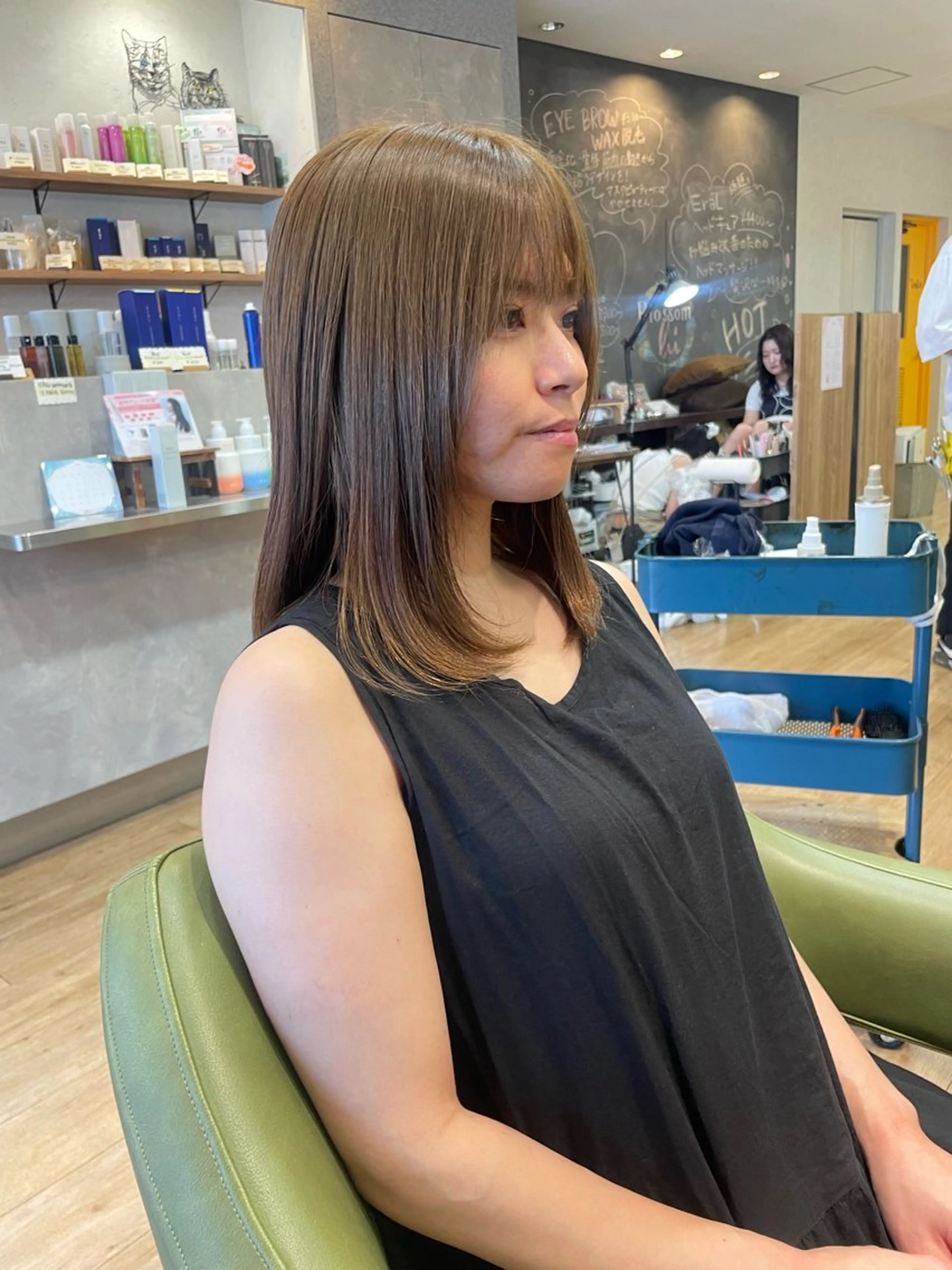 ミディアム カラー アッシュ アッシュブラウン ブラウンカラー オレンジ 髪質改善/Bloss om🌷高橋沙衣のヘアスタイル