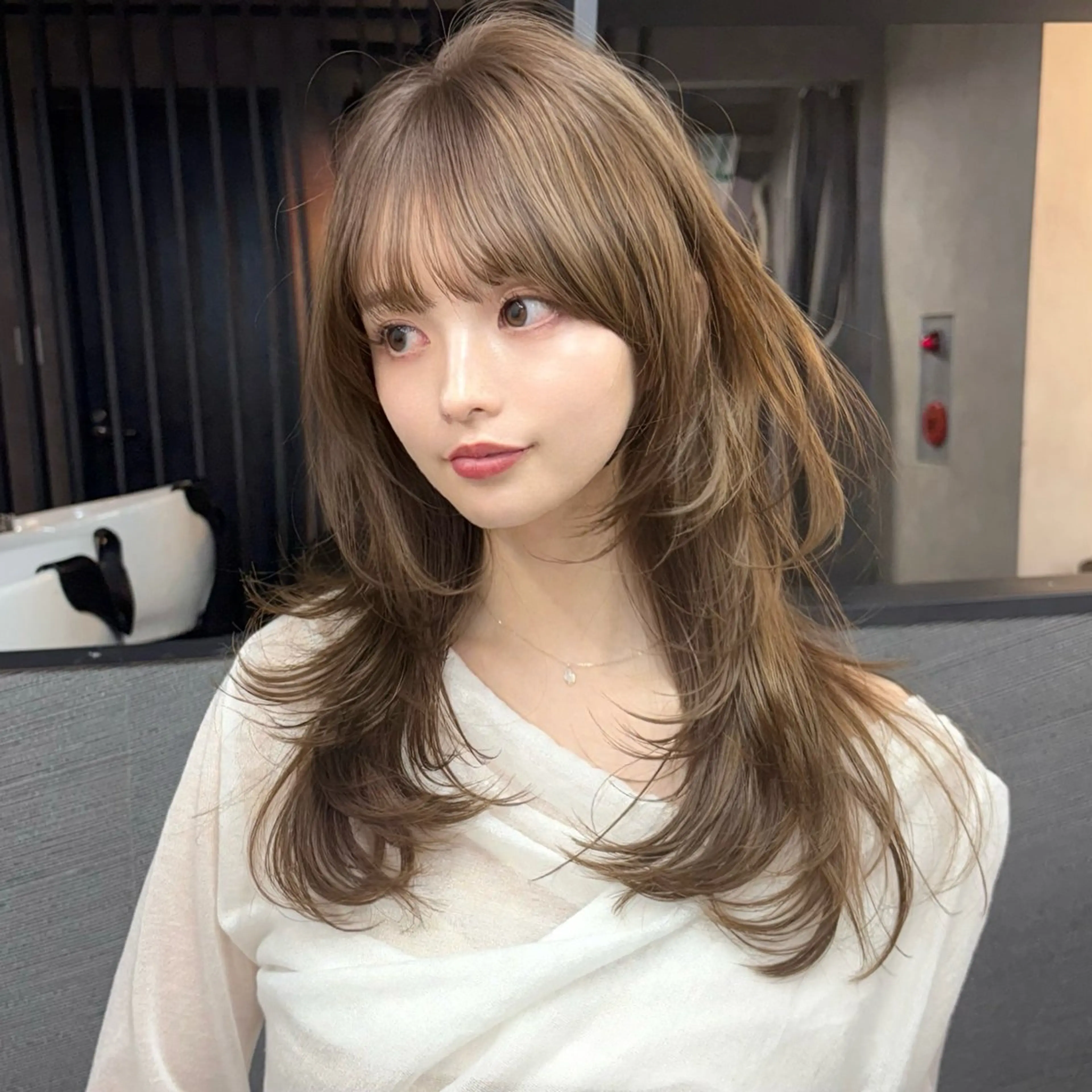 セミロング カラー カット ヘアカラー トリートメント レイヤー髪質改善 ハッシュカット/新宿のヘアスタイル