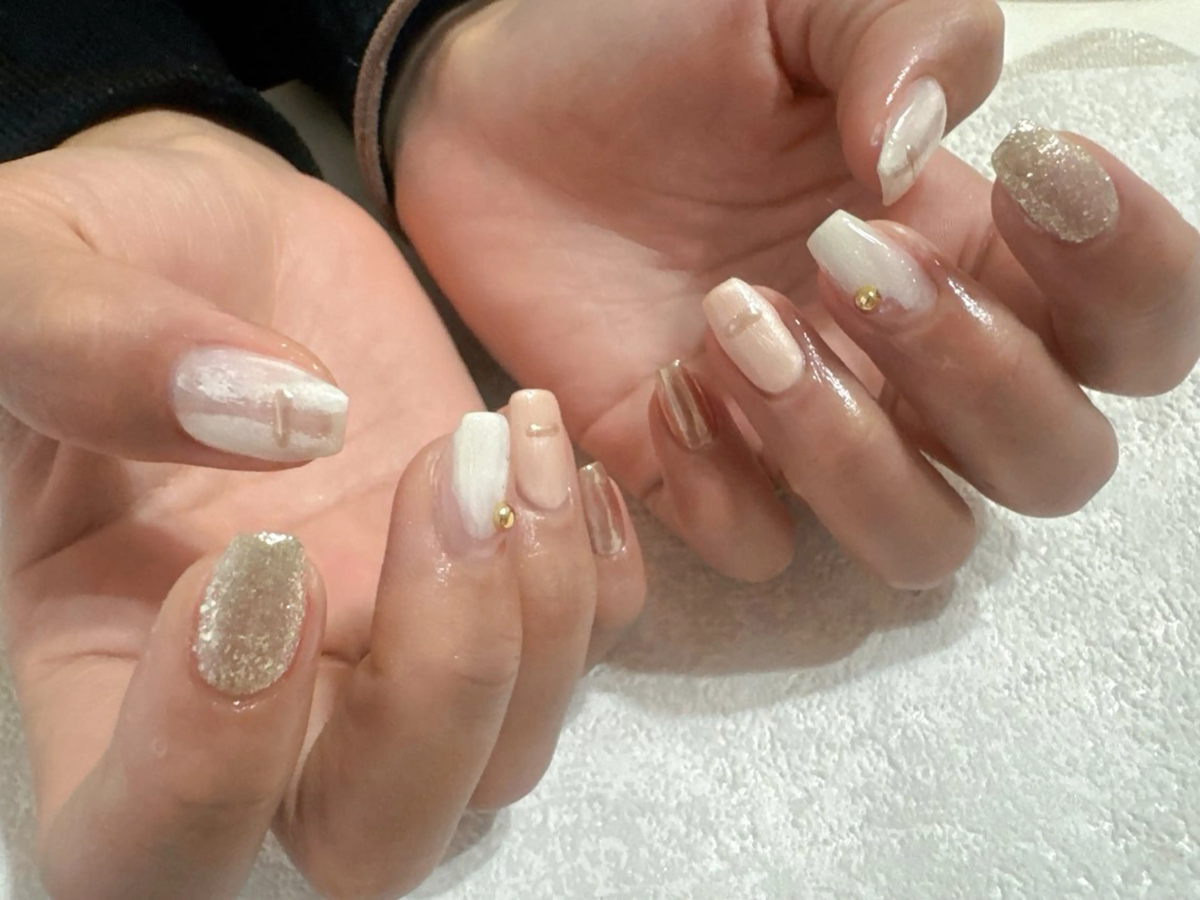 ネイル オーロラネイル フットネイル フレンチネイル ジェルネイル 韓国ネイル kikinail 溝の口のネイルデザイン