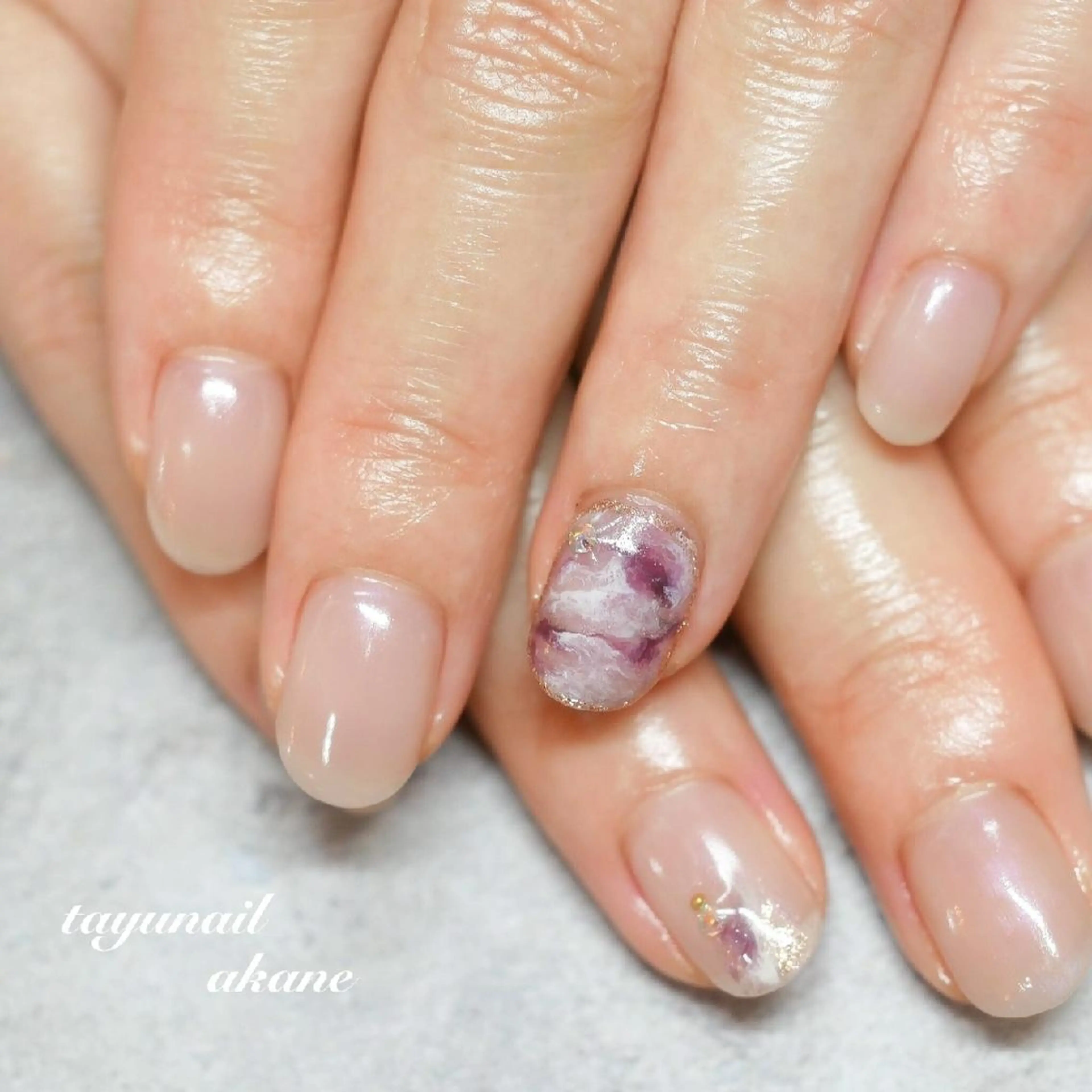 ネイル アートネイル ブルー ジェルネイル パラジェル ネイルサロン 【たゆnail】のネイルデザイン
