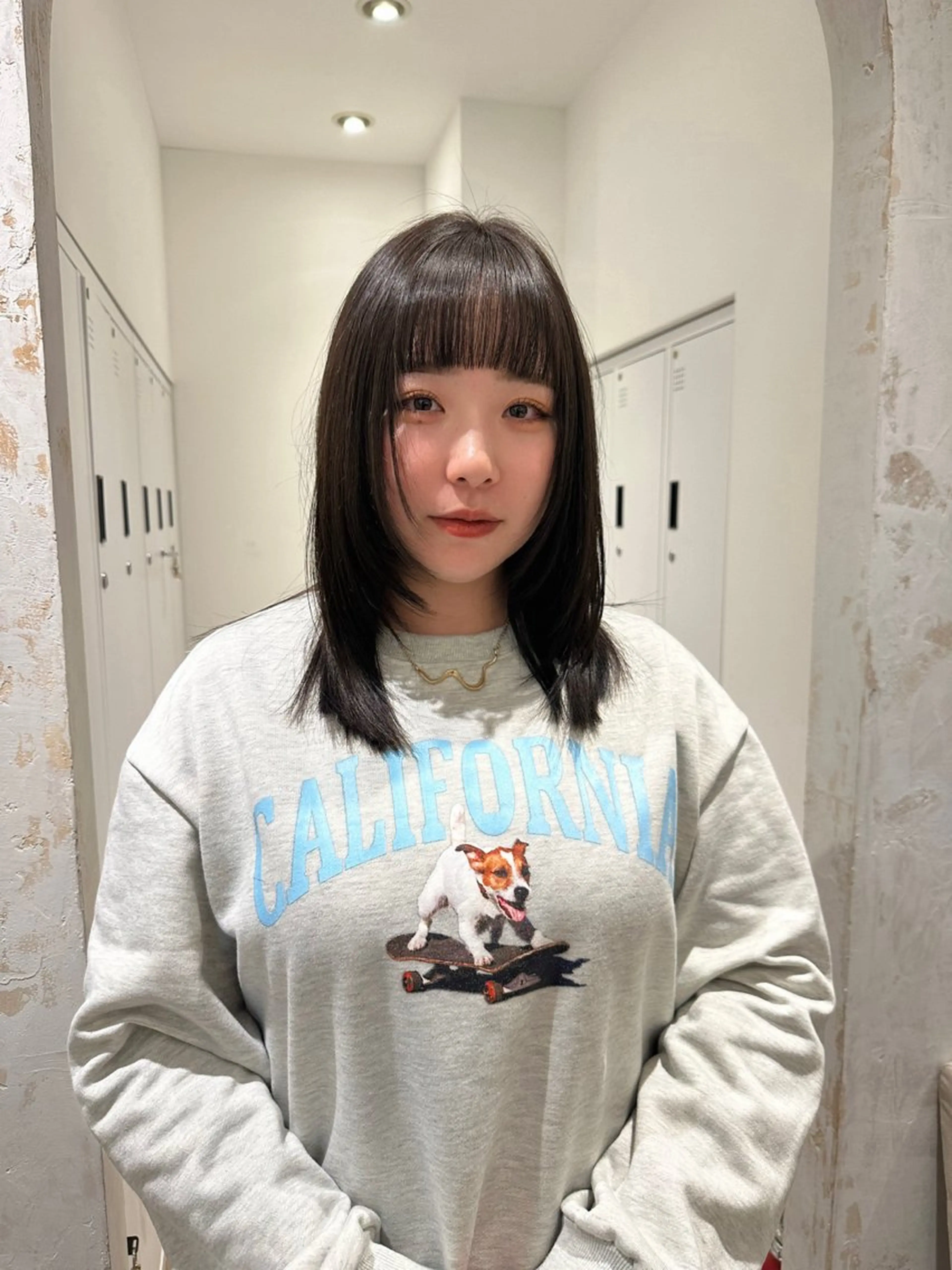 ミディアム カラー ヘアアレンジ グレージュ レイヤーカット 似合わせカット 小顔カット トリートメント ヘアカラー トリートメント REONA🪽✨薬院 レイヤーカット🫧のヘアスタイル