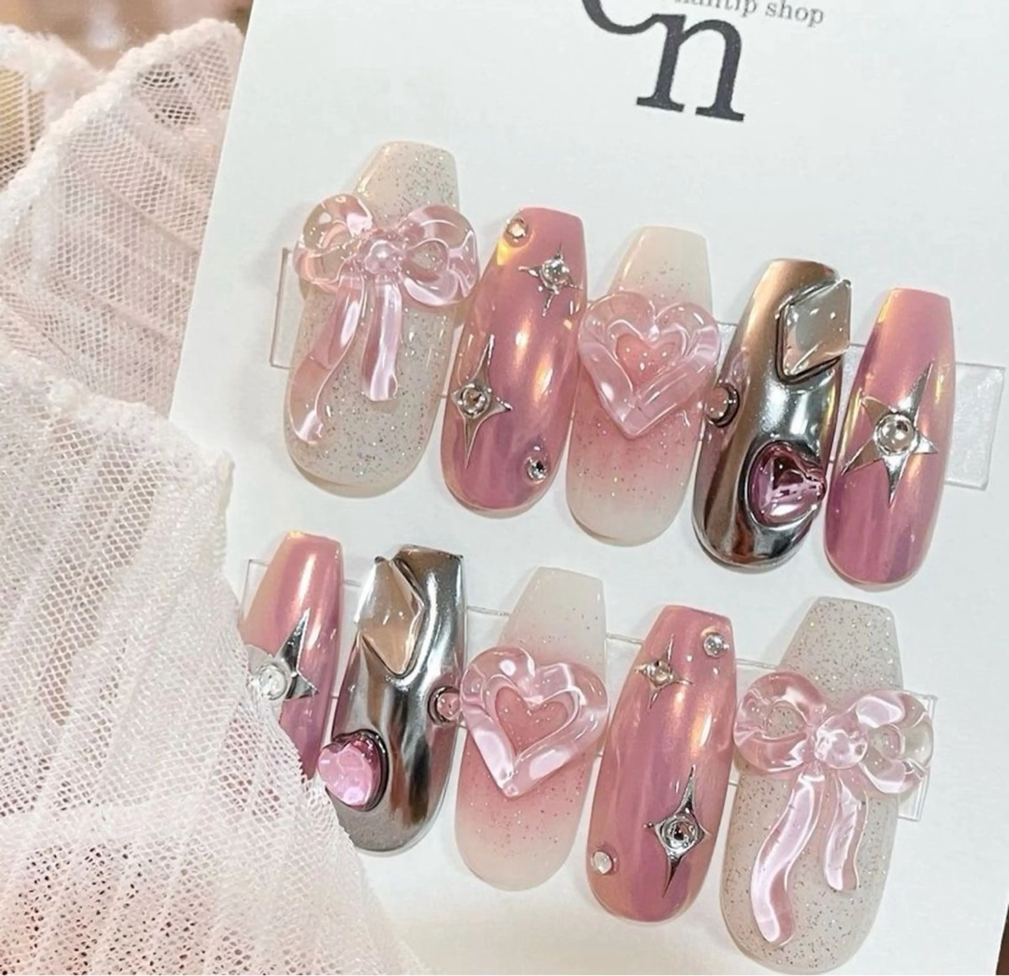 ネイル マグネットネイル ミラーネイル 冬ネイル Lee Nailsのネイルデザイン
