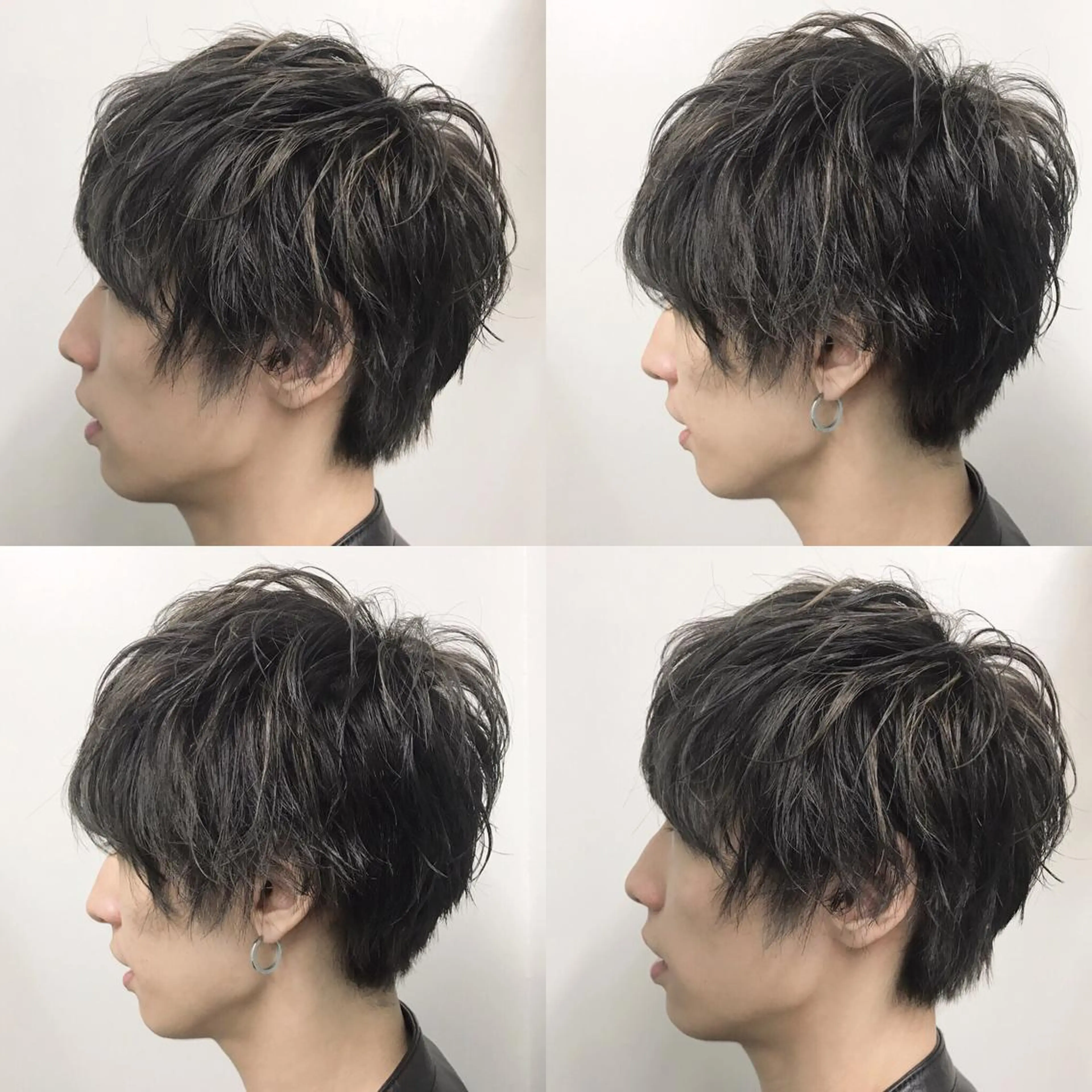 ショート カラー パーマ ヘアアレンジ メンズ メンズハイライト グレージュ ハイライトカラー ハイライト 🫧柔色/トレンド カラー/川辺晴加のヘアスタイル
